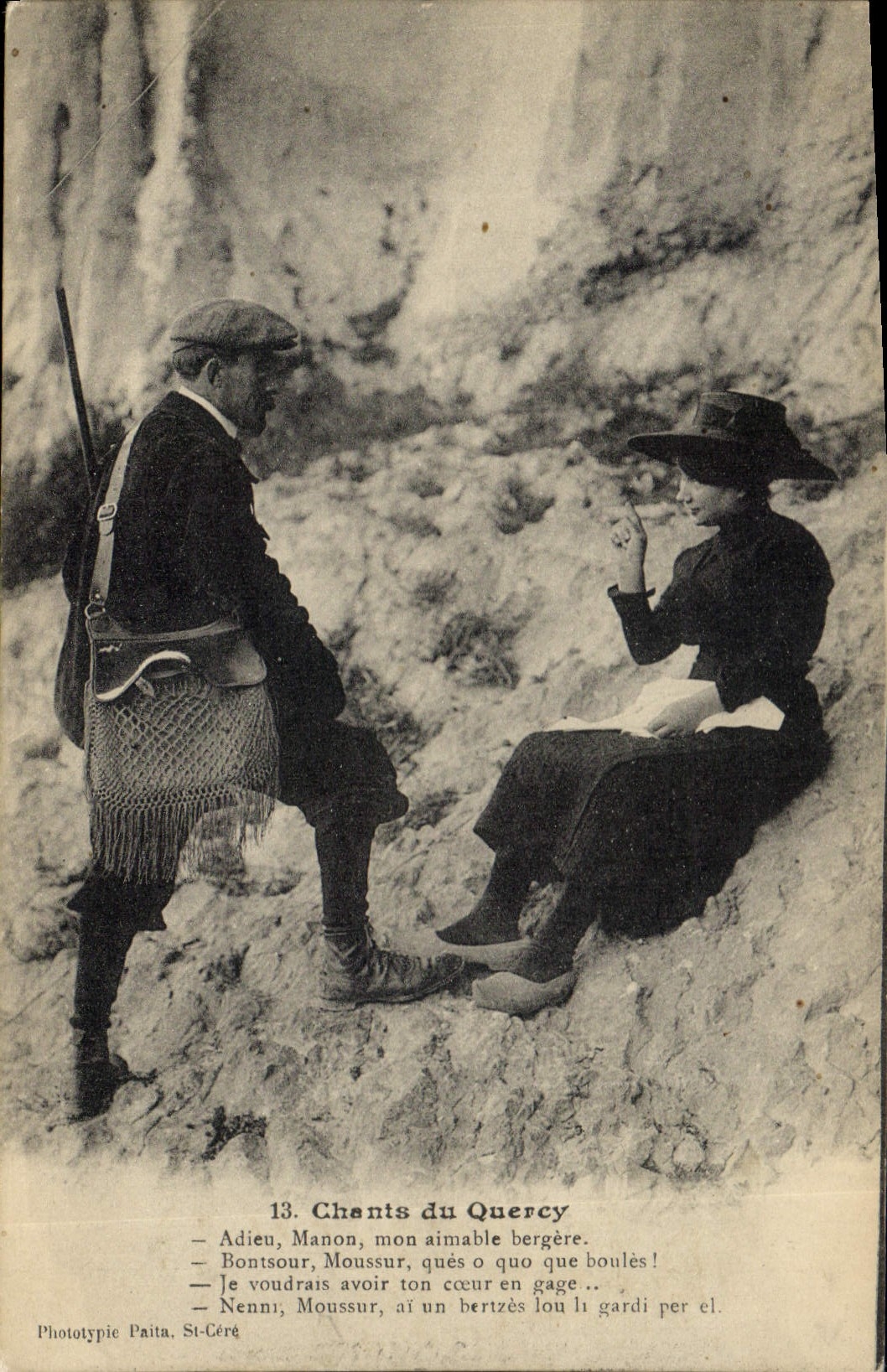 Postal Caza Cantos del Quercy Cazador