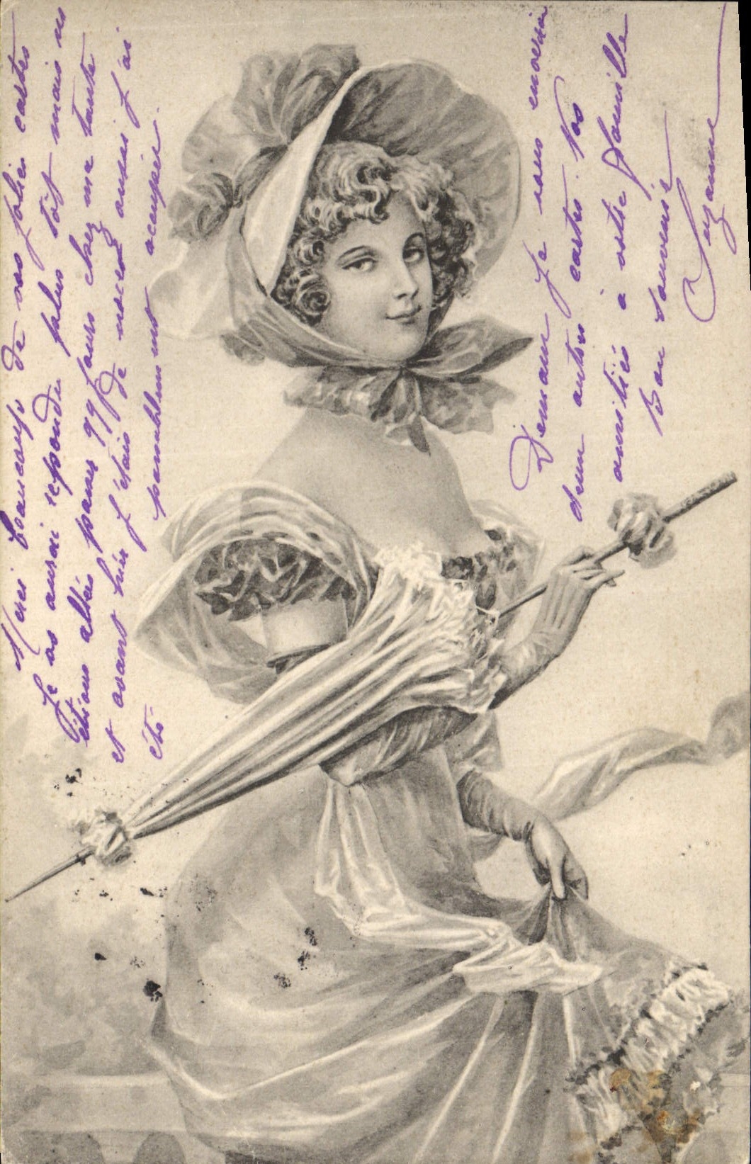 CPA Fantaisie Illustrateur Femme 