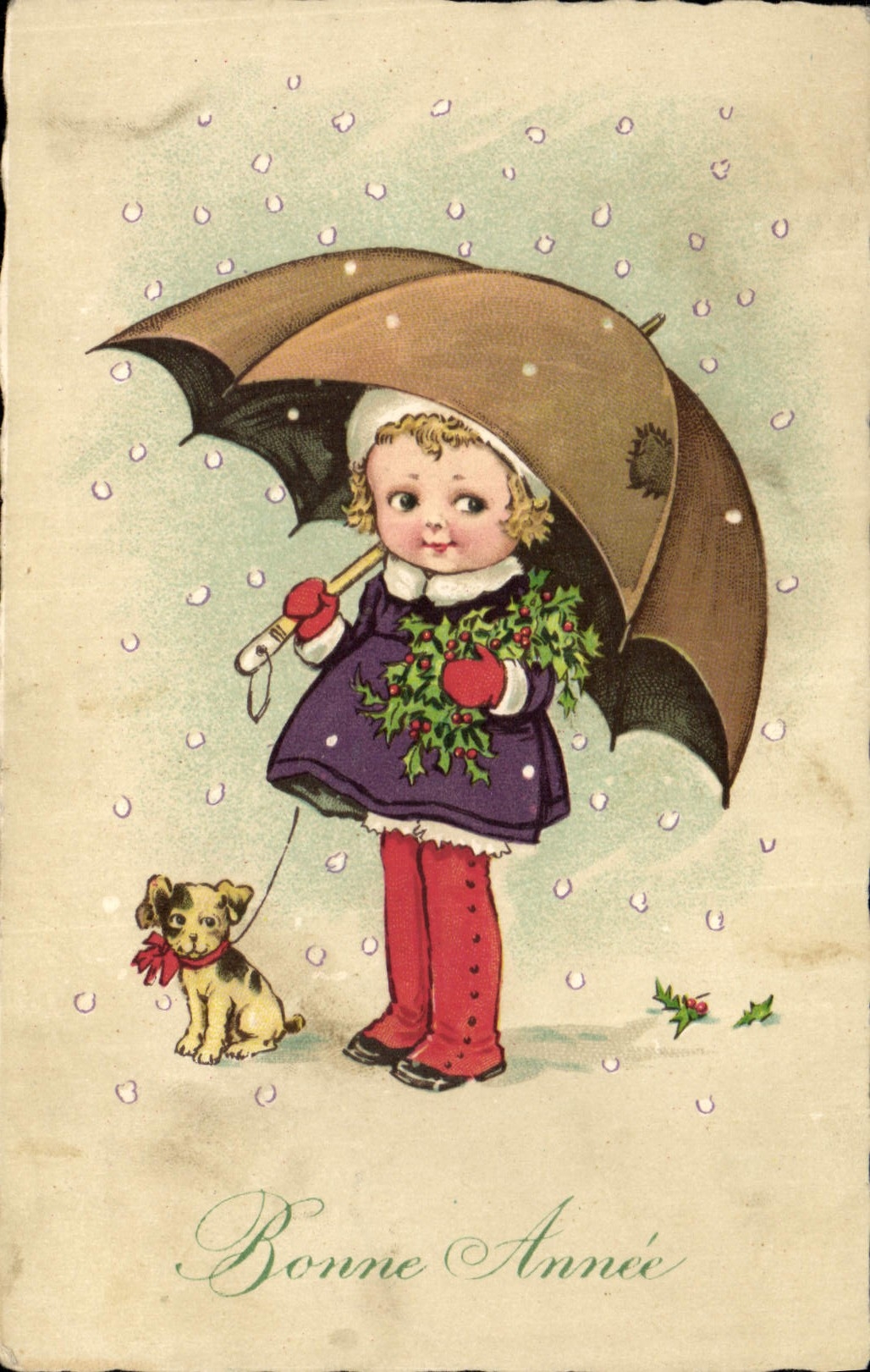 CPA Fantaisie Illustrateur Enfant Chien