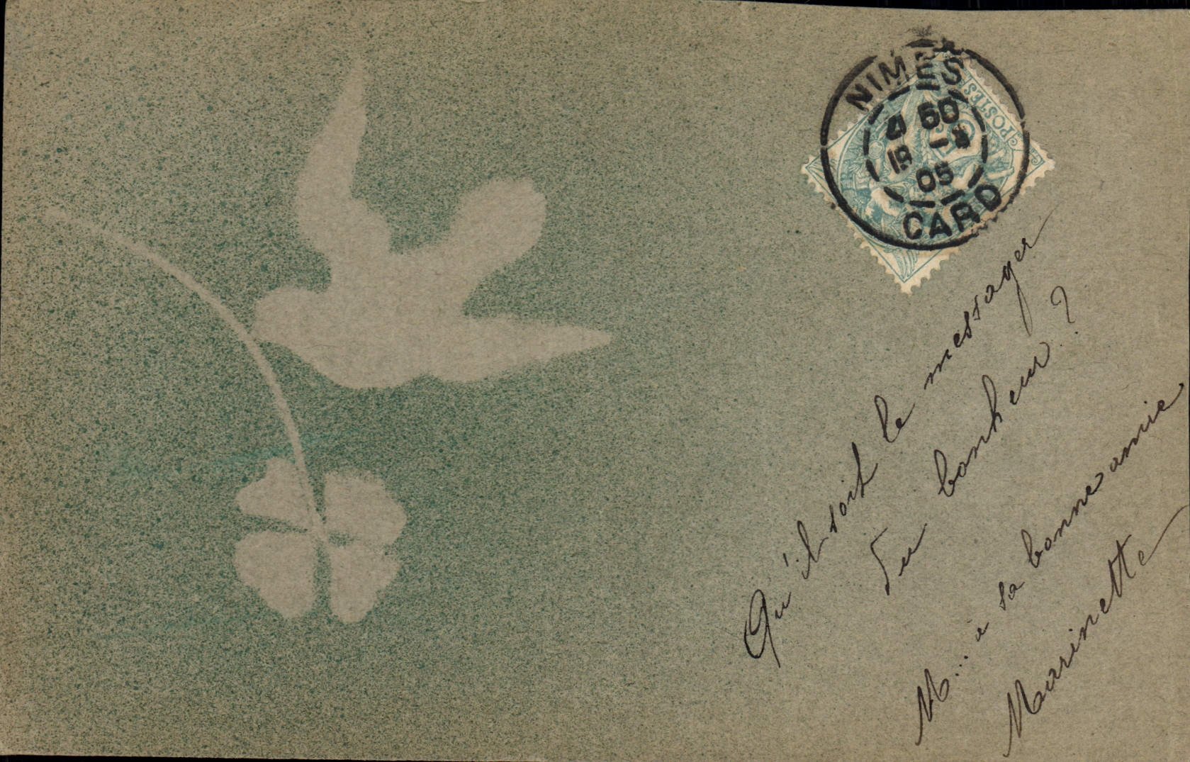 CPA Fantaisie Illustrateur Oiseau Trefle