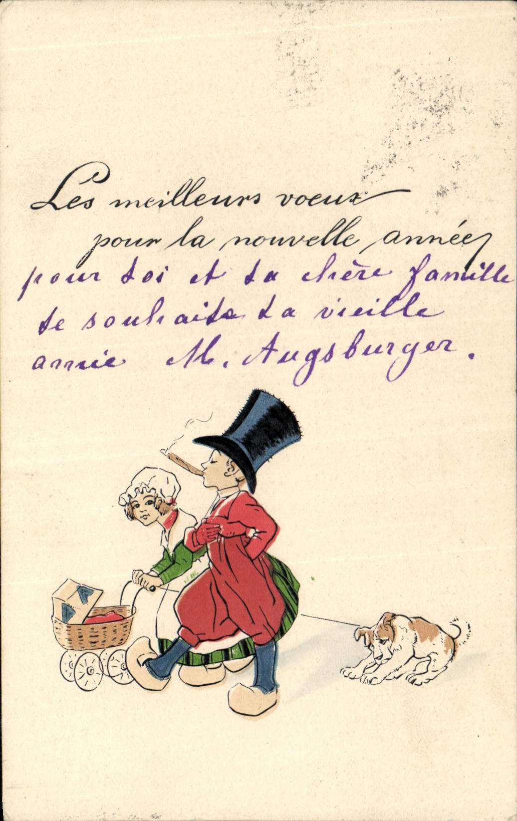 CPA Fantaisie Illustrateur Enfants Chien