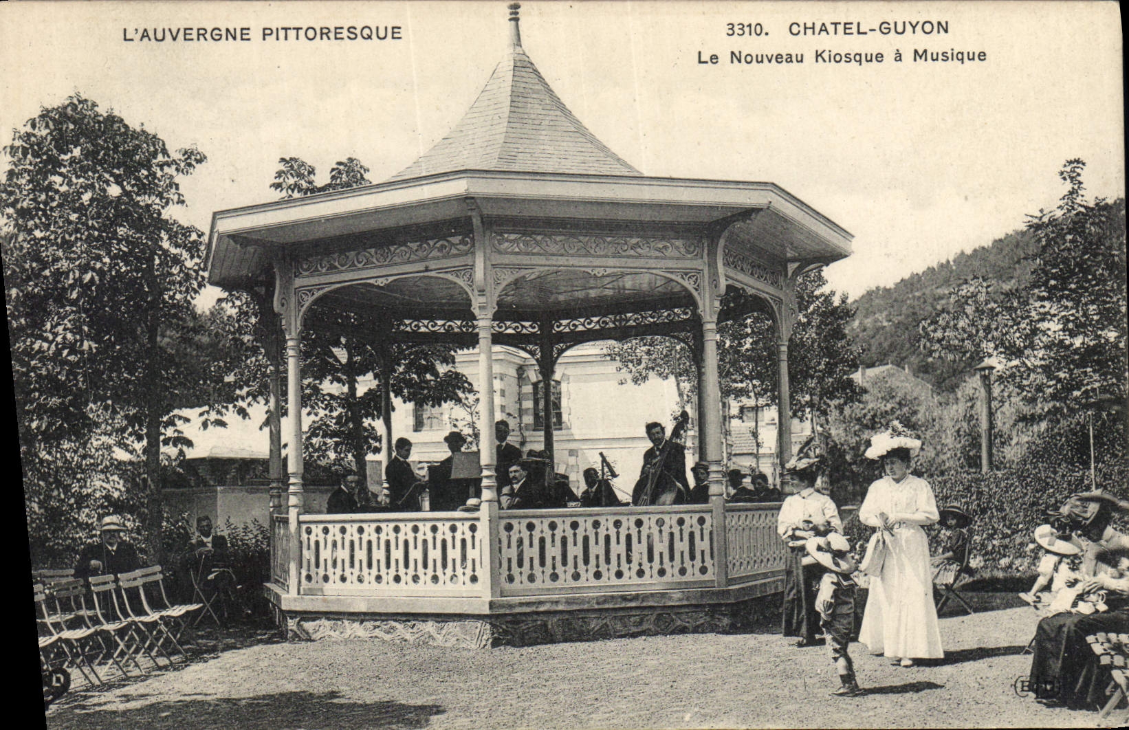 Vintage Postcard the new Bandstand Chatelguyon