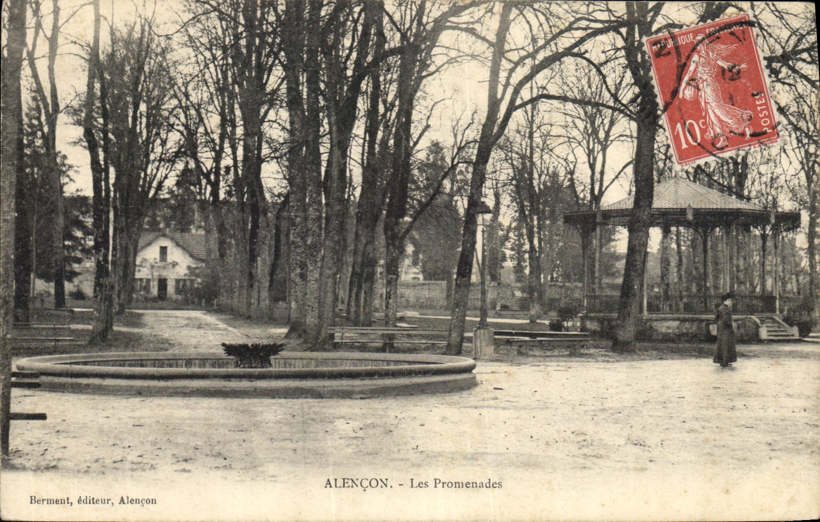 Vintage Postcard Alencon Kiosk walks