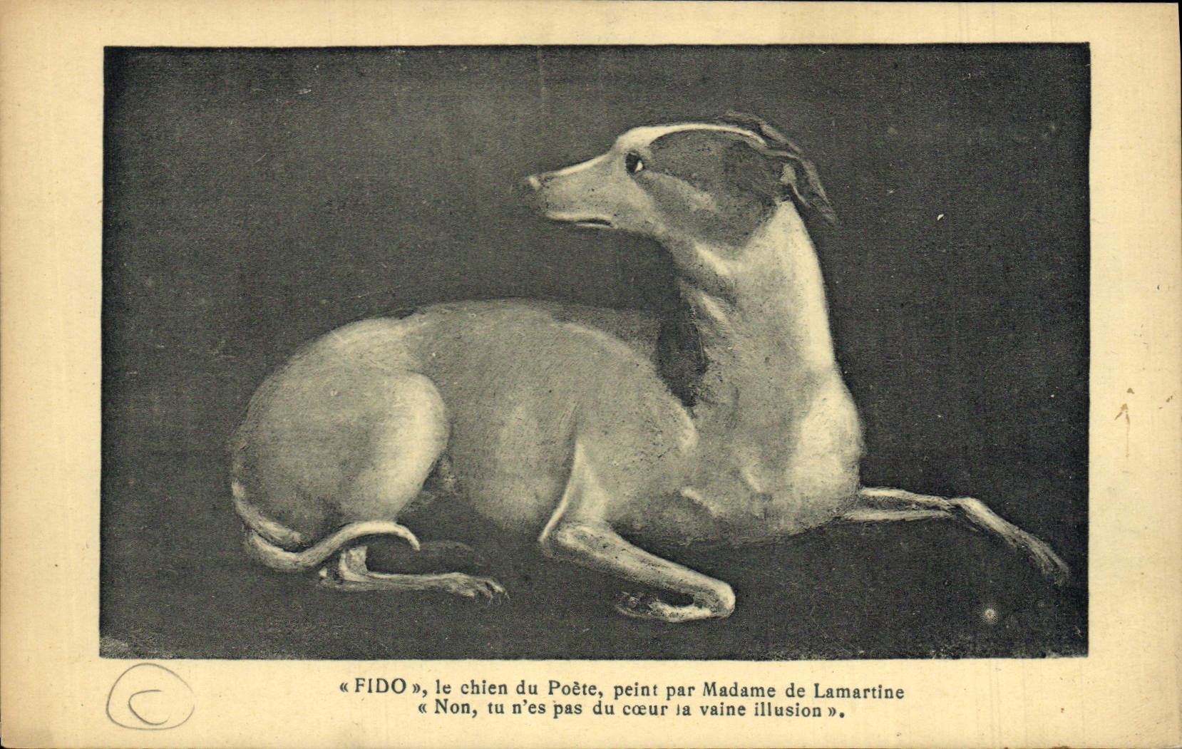 CPA Chien Chiens Fido Le chien du poete Madame de Lamartine 