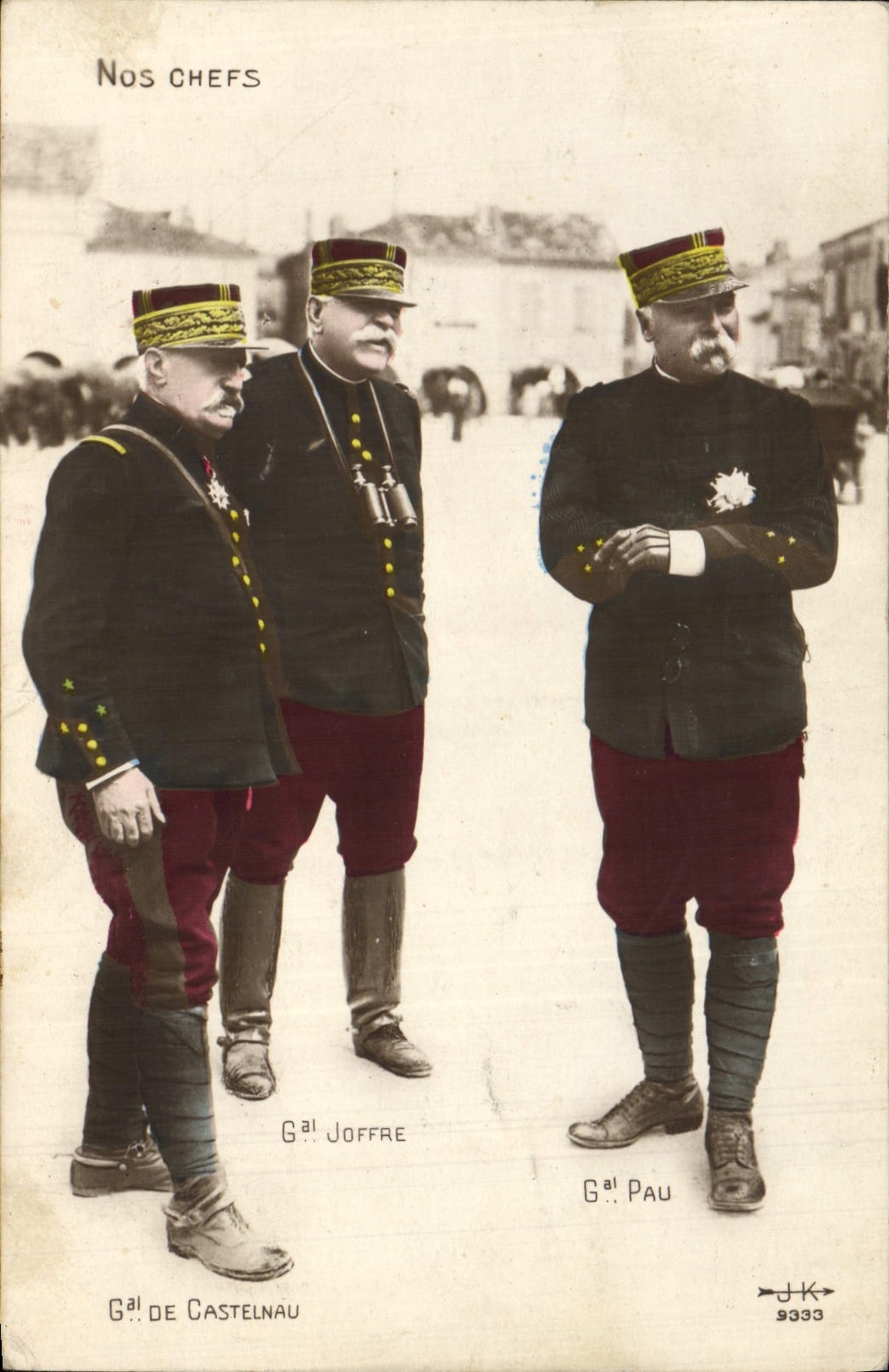 Vintage Postcard Militaria Our chiefs Castelnau Joffre Pau