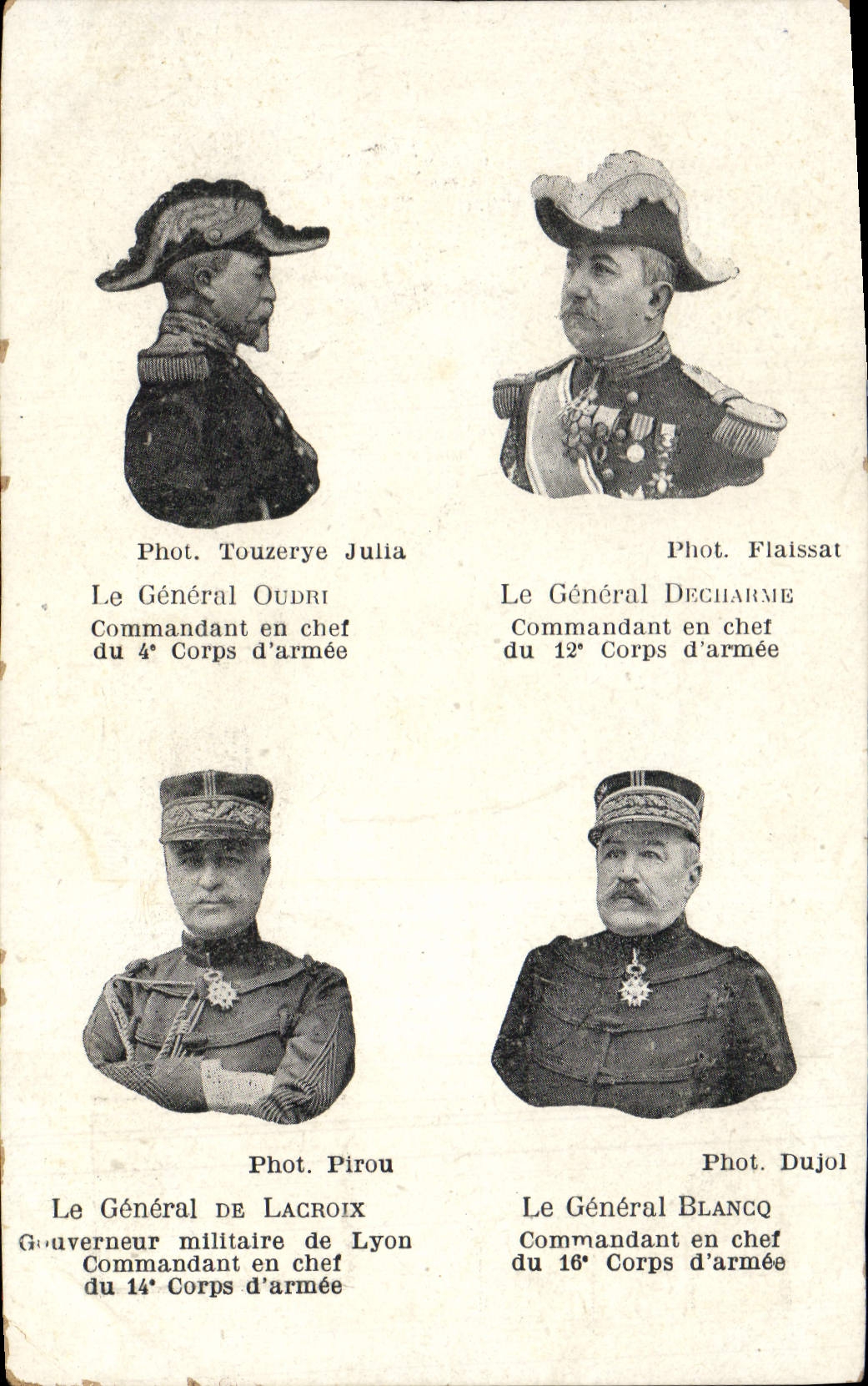 CPA Militaria General Oudri Decharme De Lacroix Blancq 