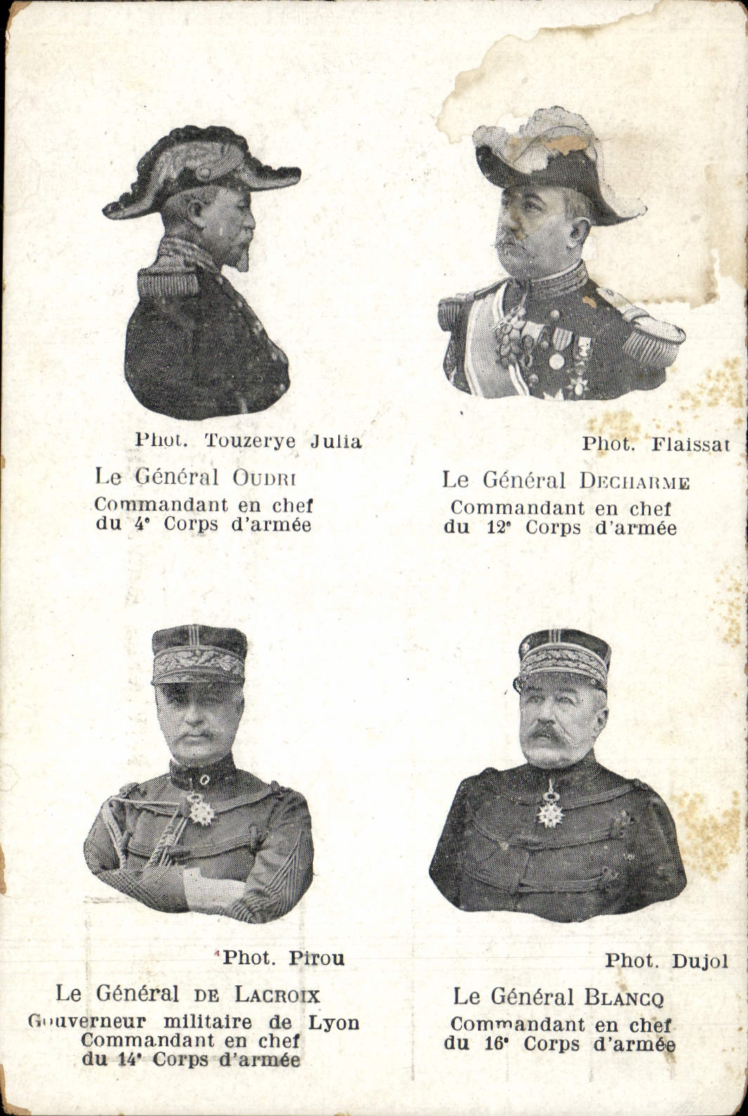 CPA Militaria General Oudri Decharme De Lacroix Blancq 