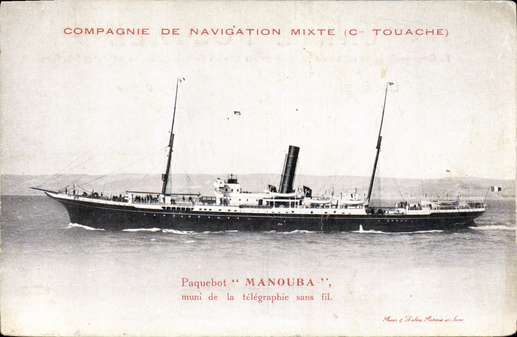 CPA Bateau Compagnie de Navigation mixte Cie Touache Paquebot Manouba