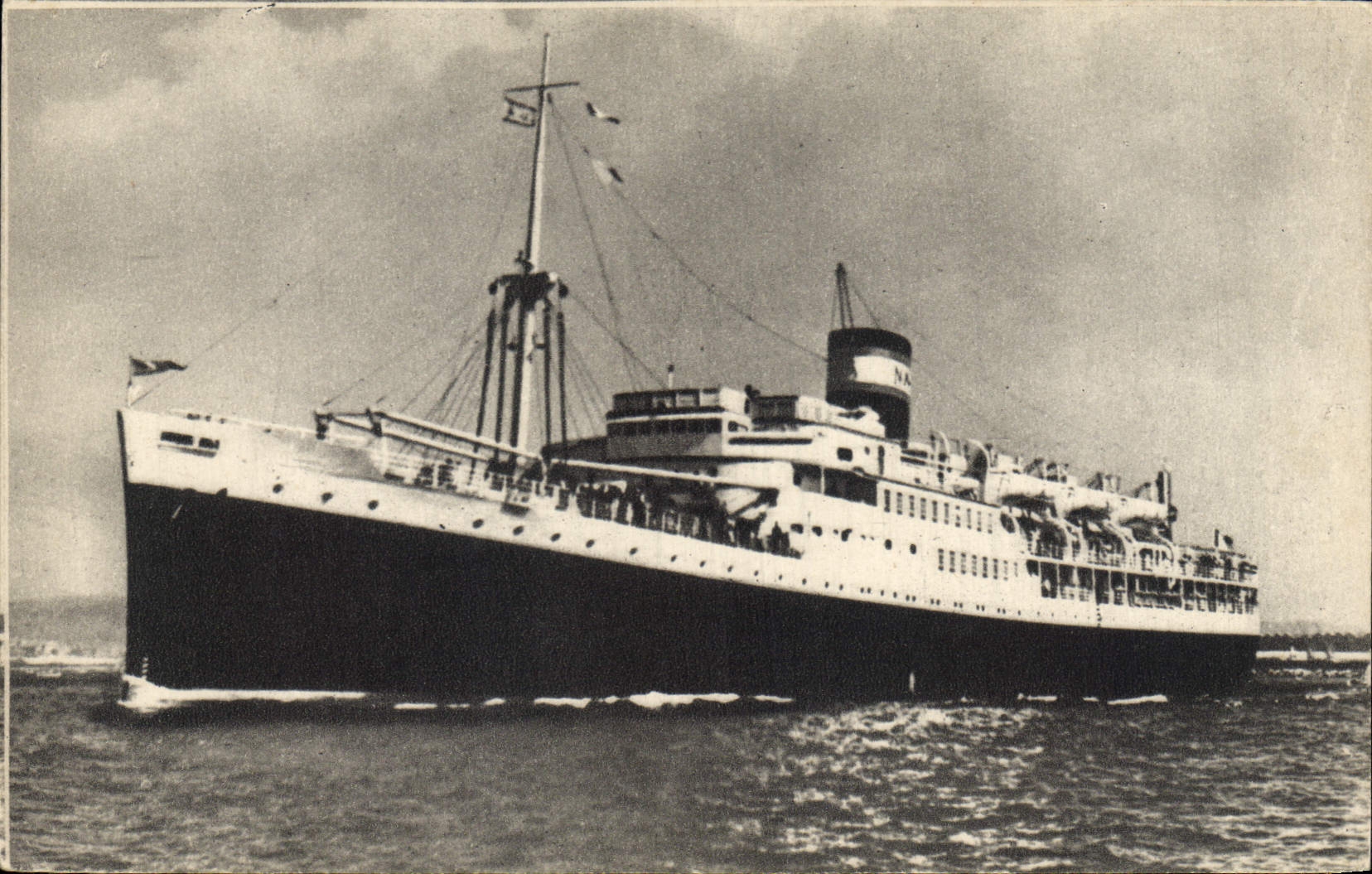 Vintage Postcard Mixed Boat Co of Navigation Algeria Tunisia Steamer El Mansour