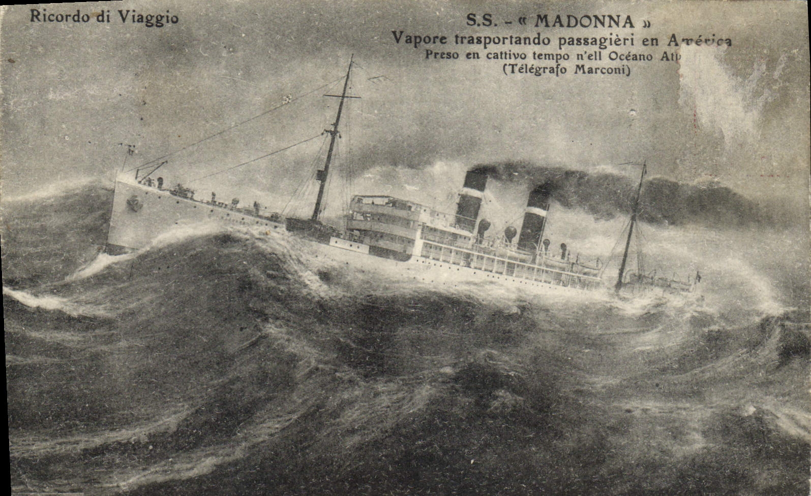 Vintage Postcard Boat SS Madonna