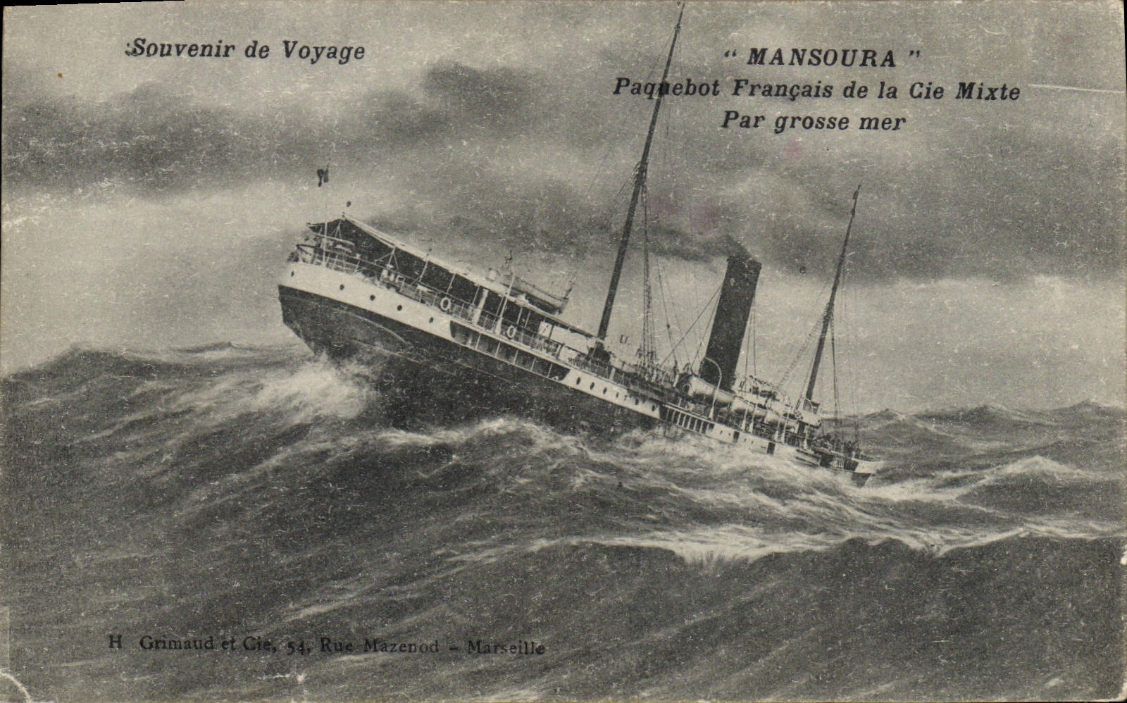 CPA Bateau Mansoura Paquebot Francais de la Cie Mixte