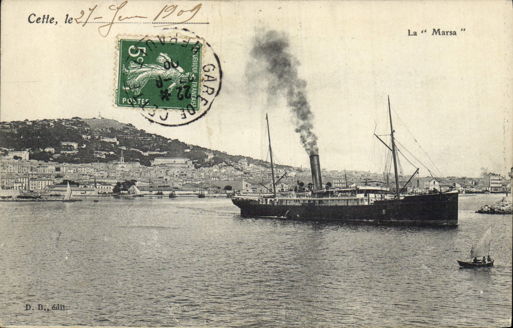 Vintage Postcard Boat This Marsa