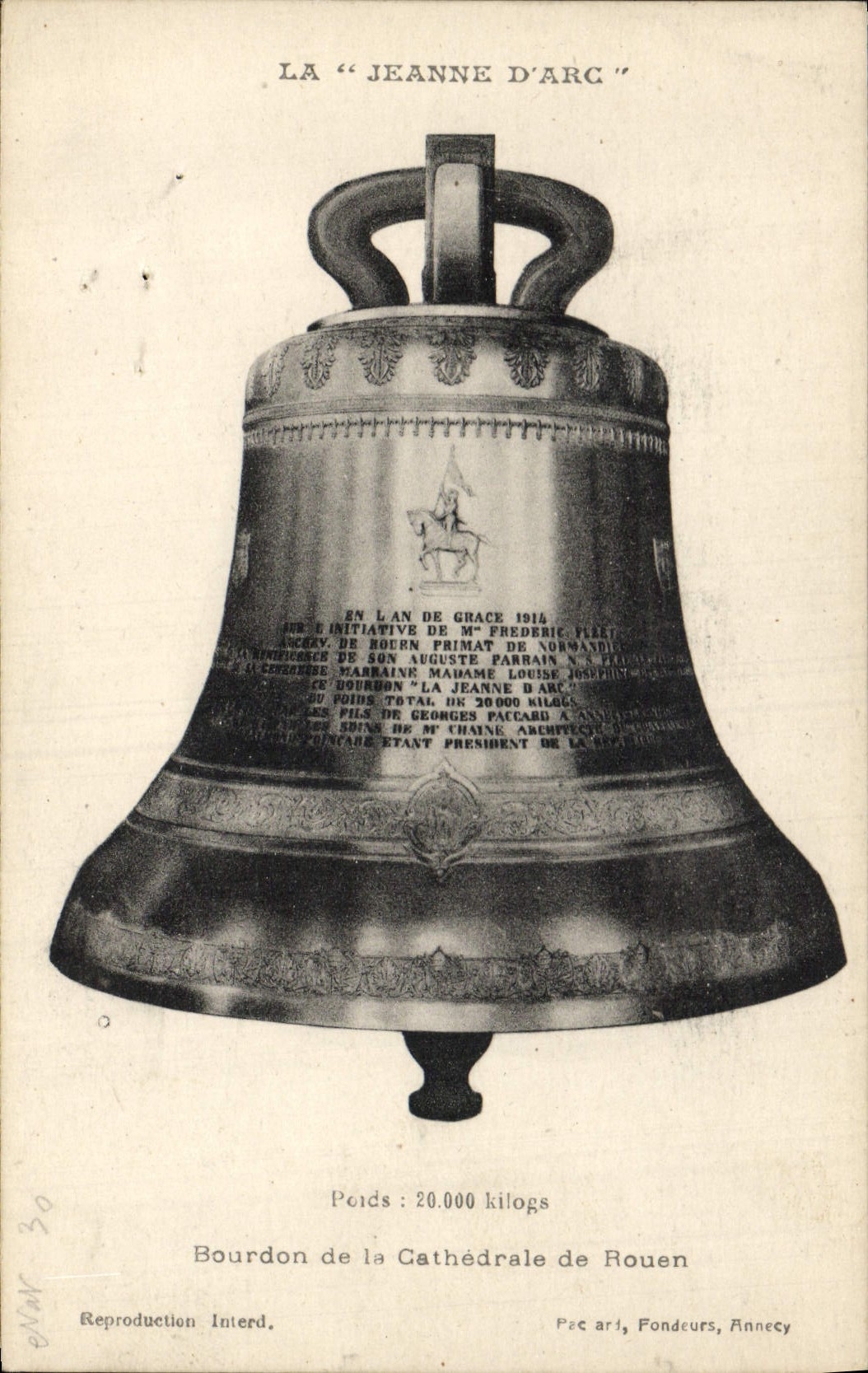 CPA Cloche La Jeanne d'Arc Bourdon de la Cathedrale de Rouen 