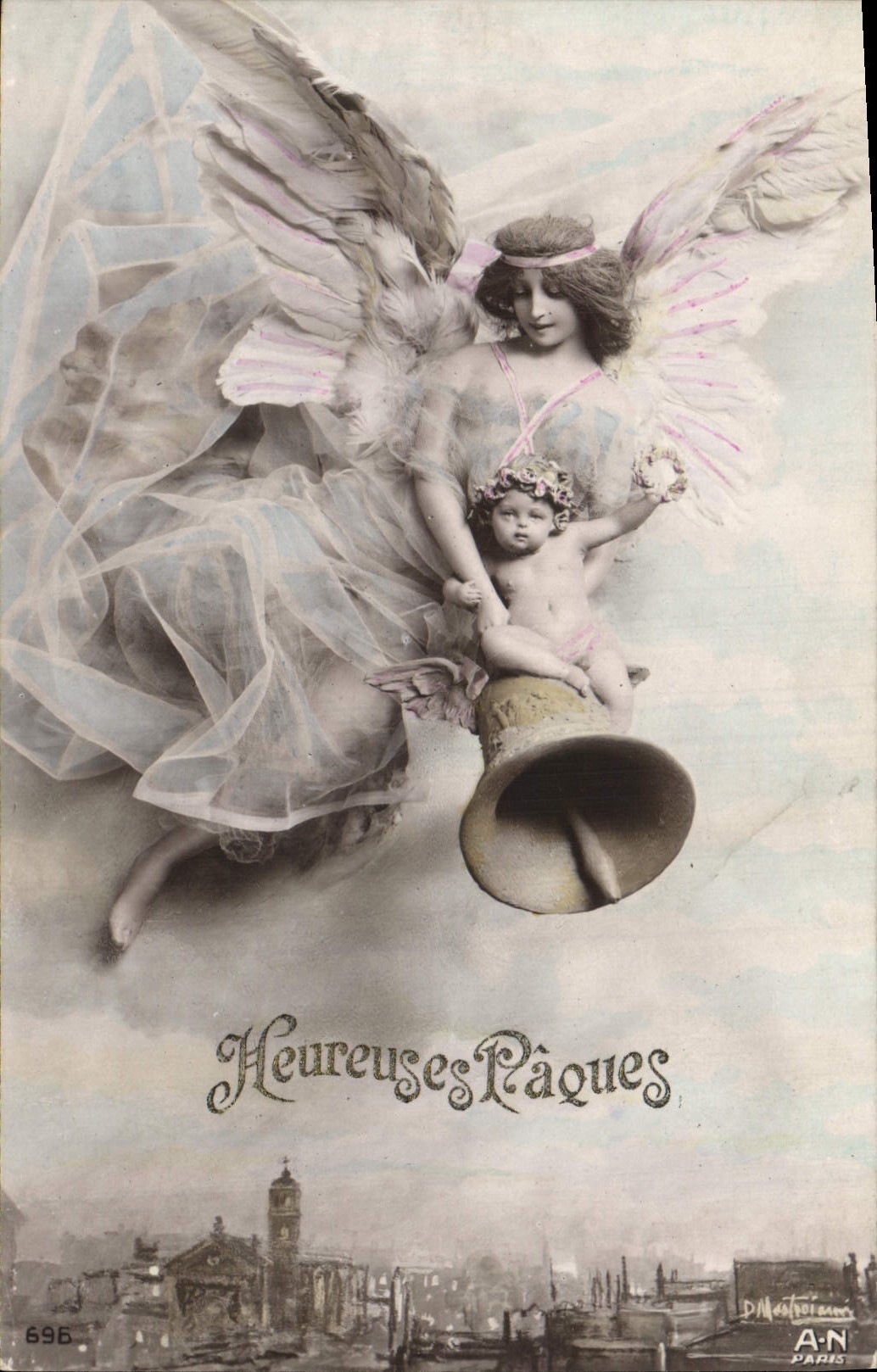 CPA Cloche Ange 