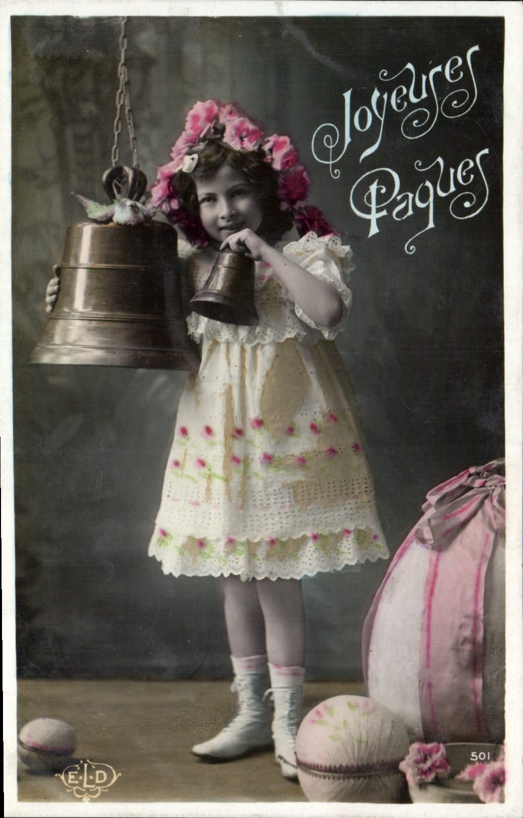 CPA Cloche Enfant Paques 