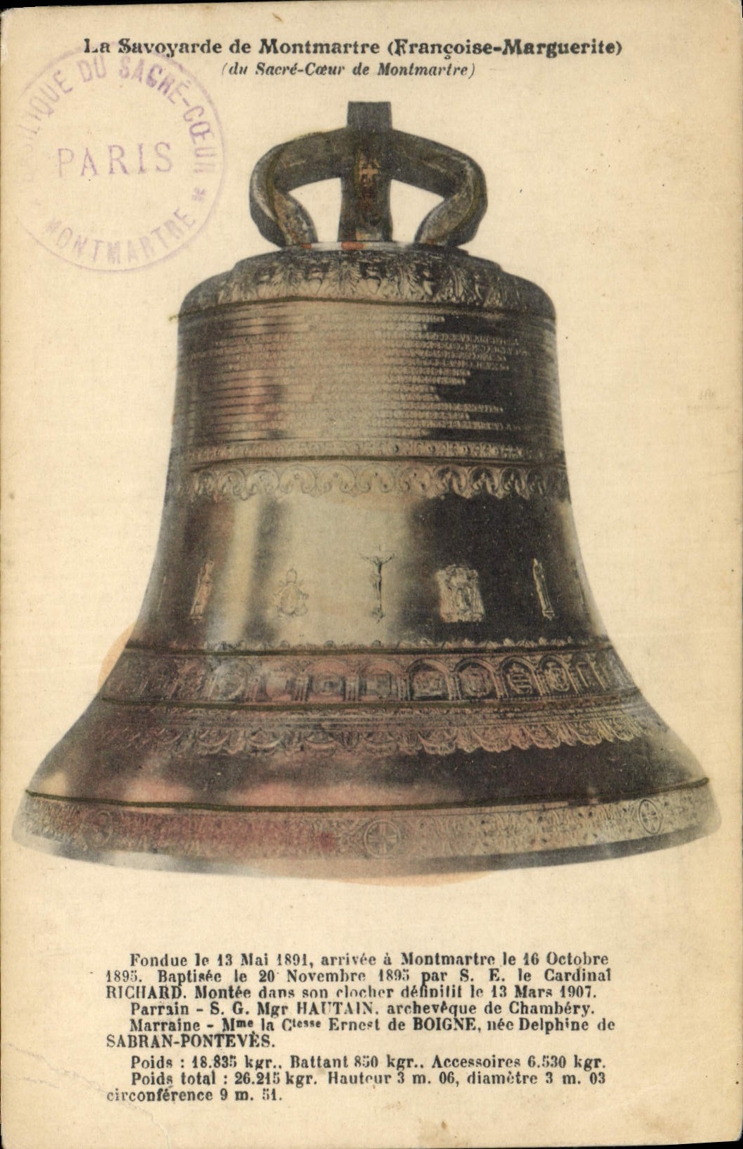 CPA Cloche La Savoyarde de Montmartre Francoise Marguerite Sacre Coeur de Montmartre 