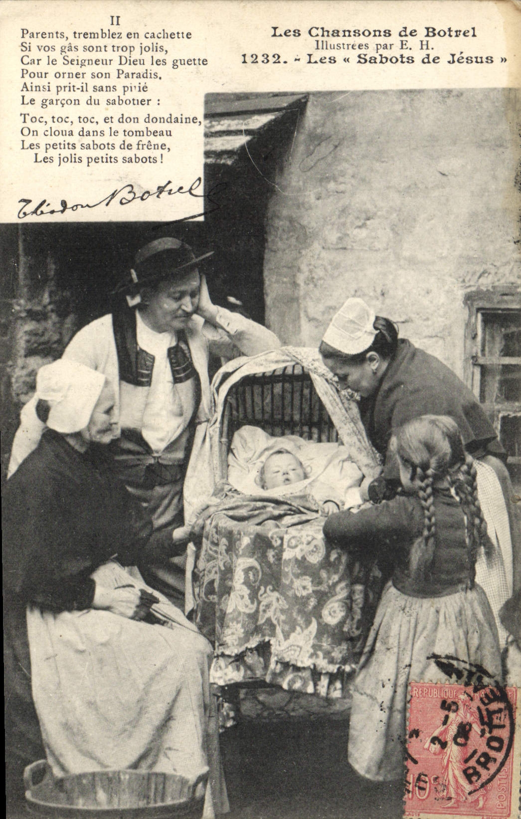 CPA Folklore Les chansons de Botrel Les sabots de Jesus 