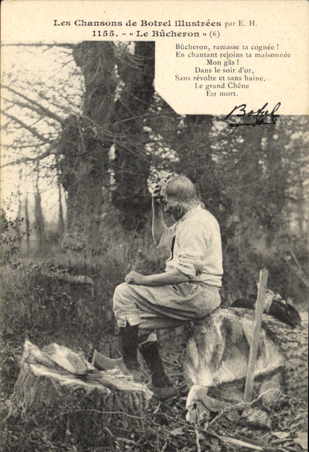 CPA Folklore Les chansons de Botrel Le bucheron 
