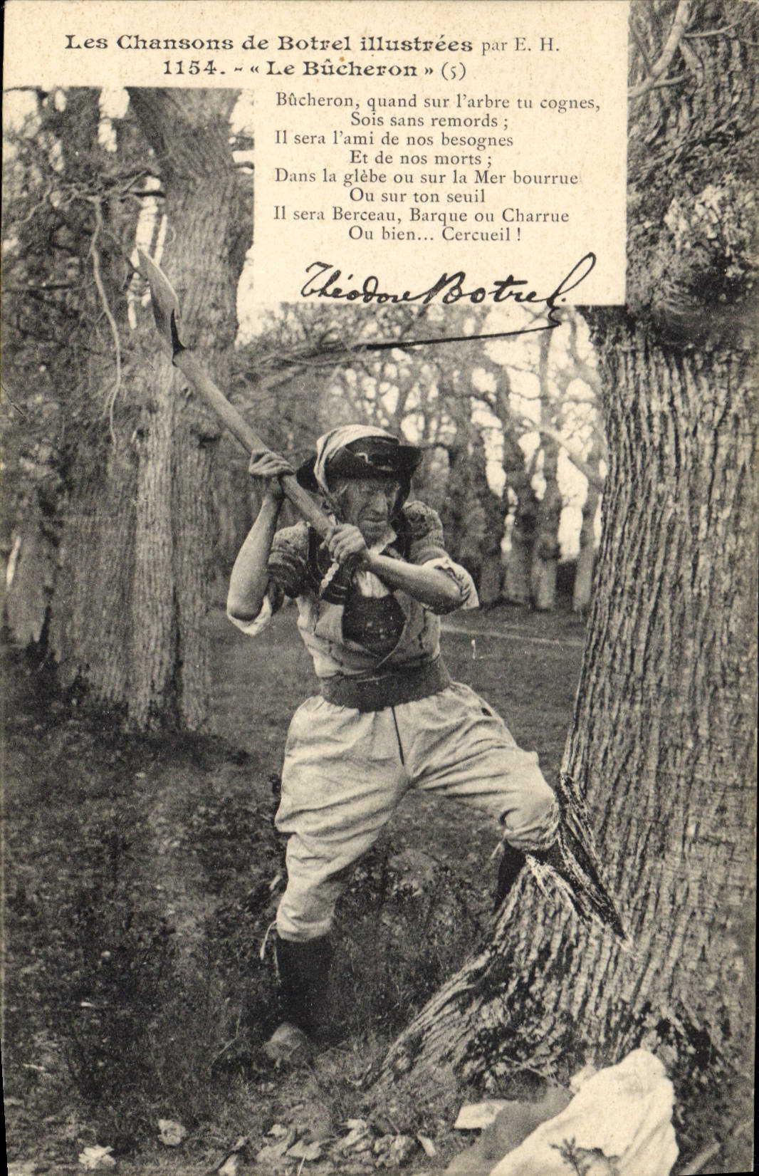 CPA Folklore Les chansons de Botrel Le bucheron 