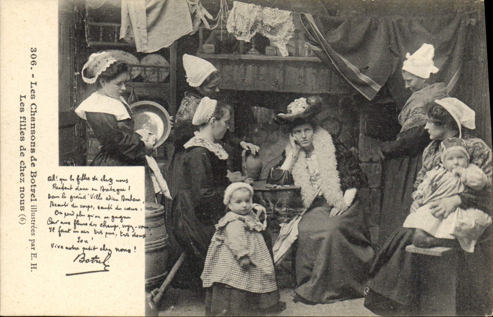 CPA Folklore Les chansons de Botrel Les filles de chez nous 