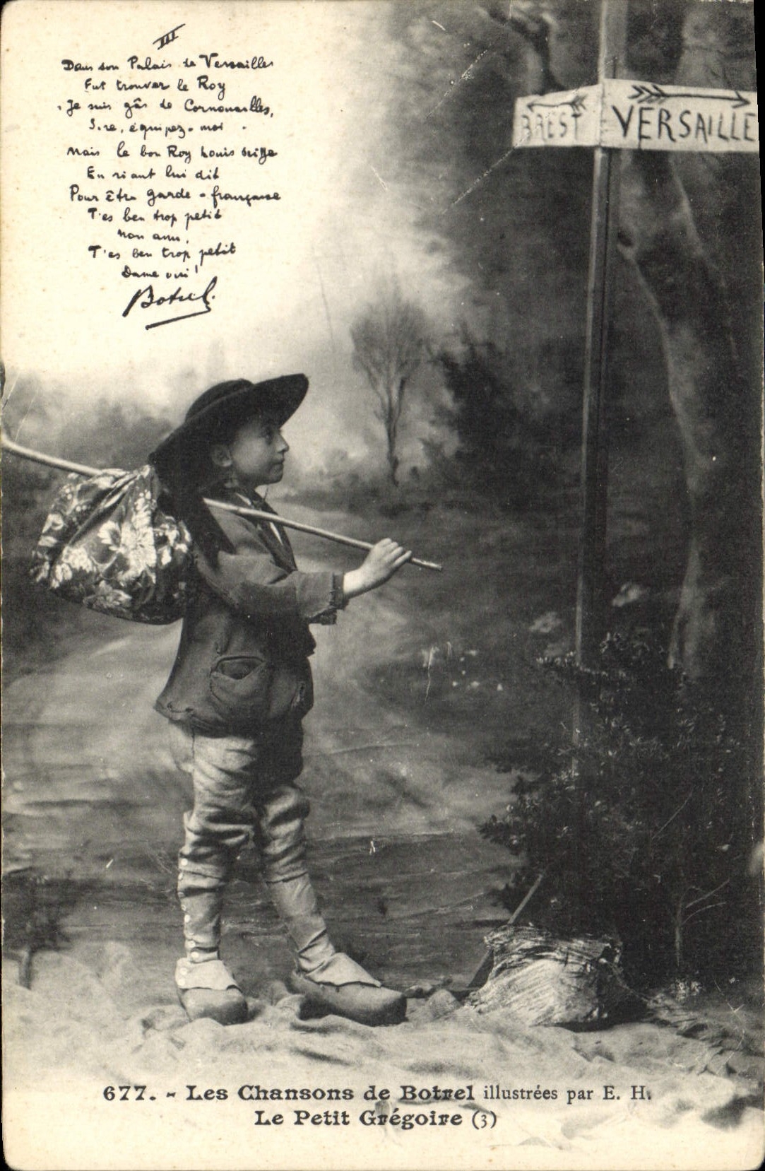 CPA Folklore Les chansons de Botrel Le Petit Gregoire 