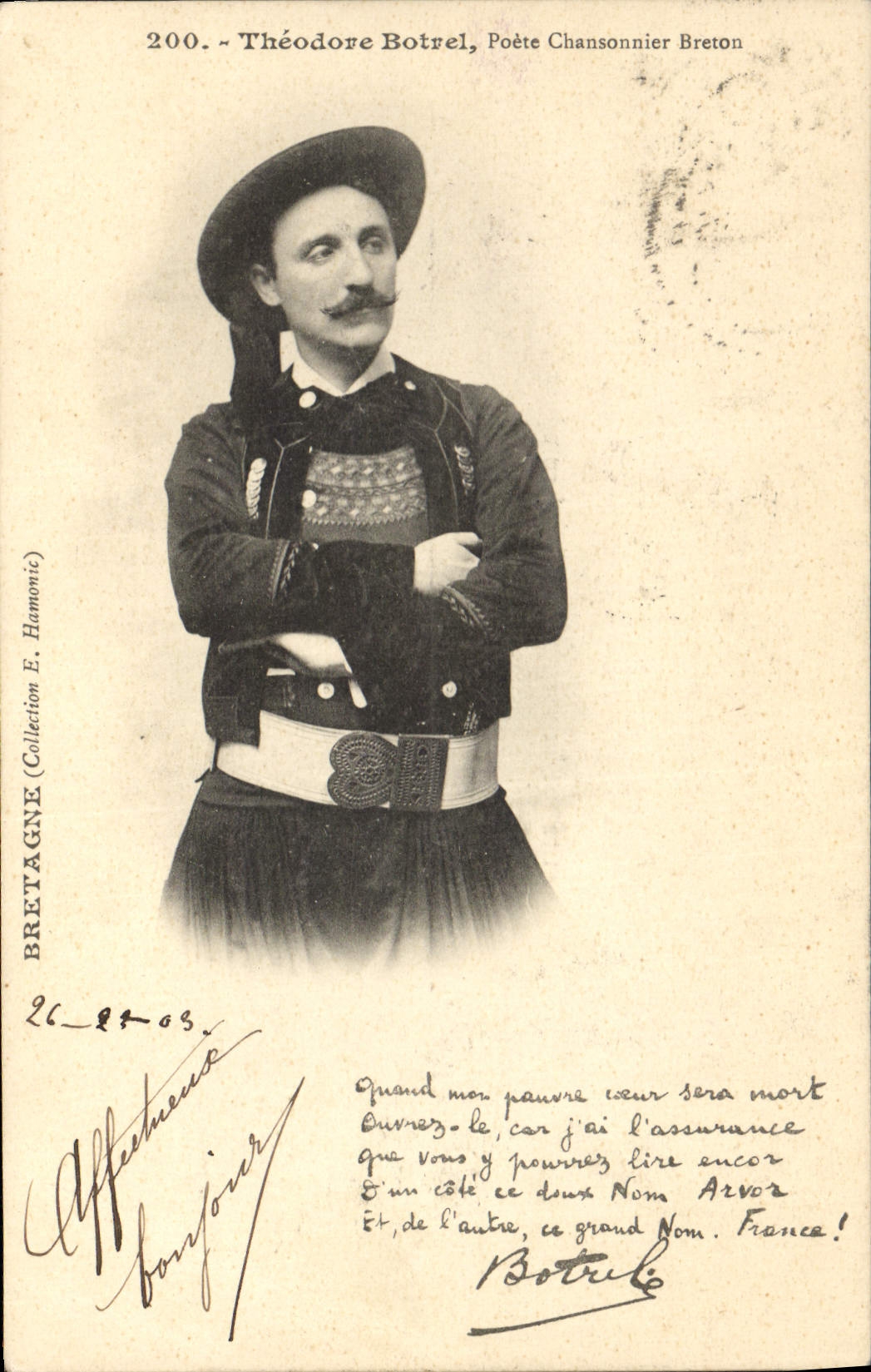CPA Folklore Theodore Botrel Poete chansonnier Breton 