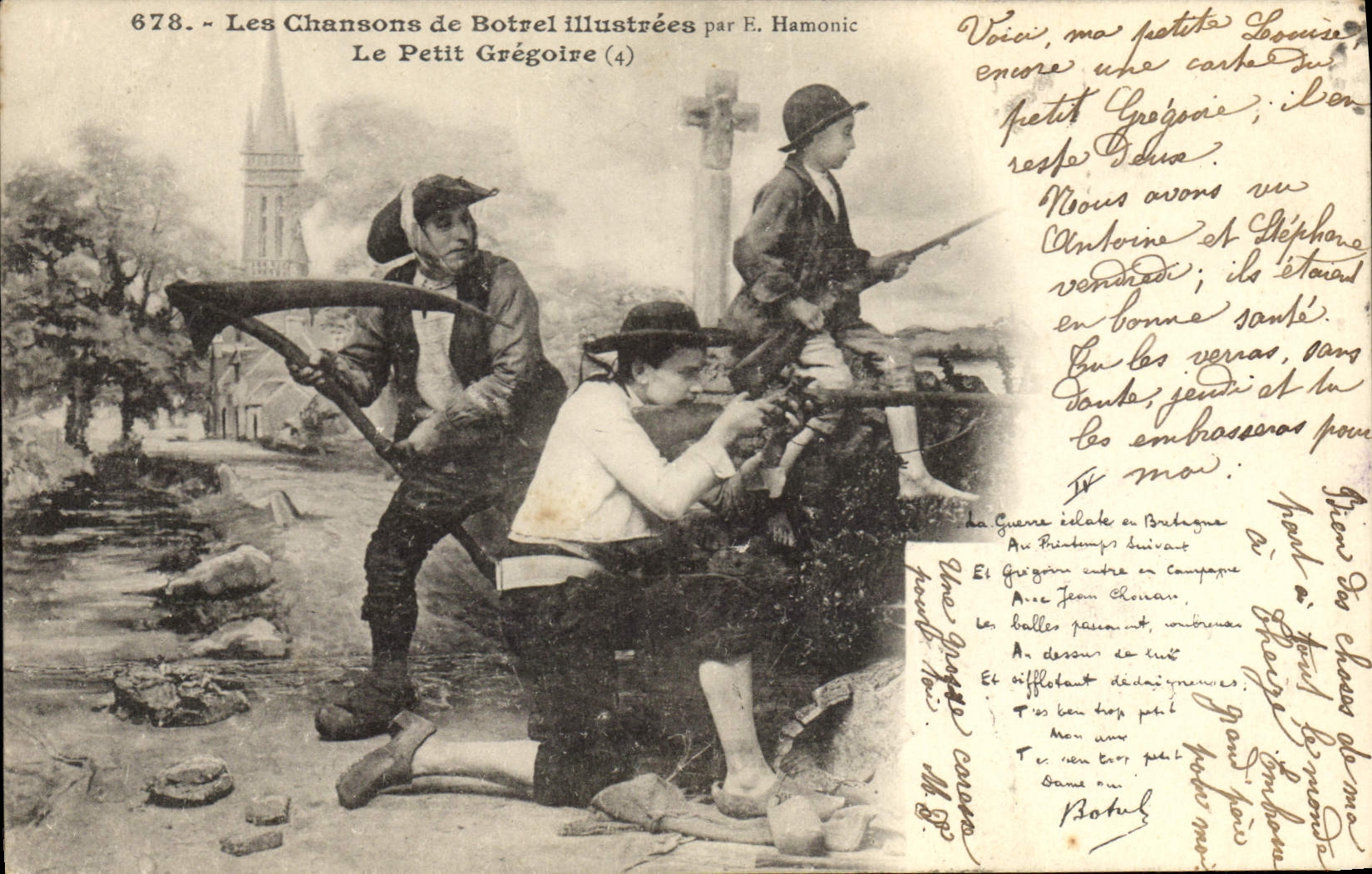 CPA Folklore Les chansons de Botrel Le Petit Gregoire 