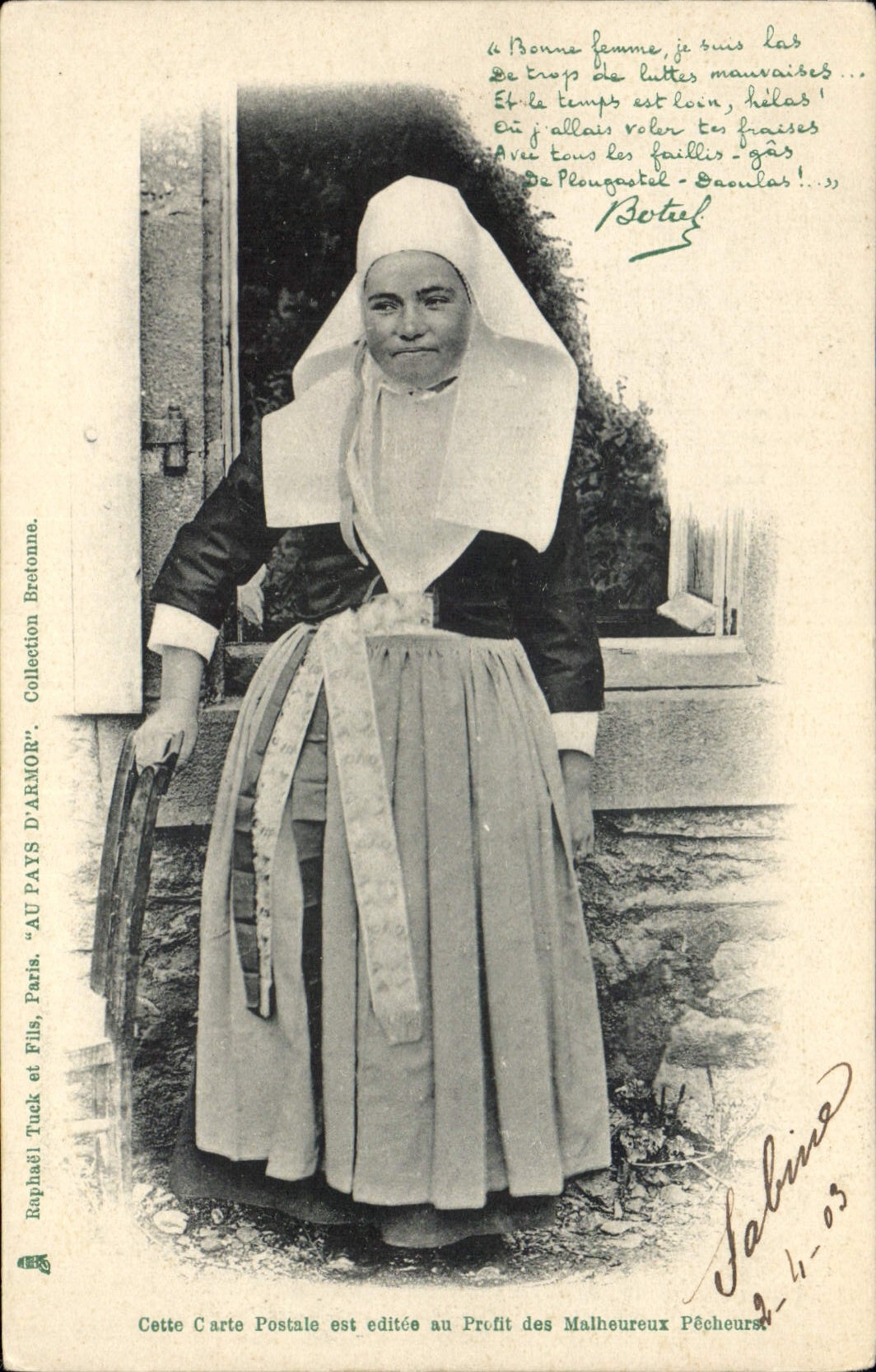 CPA Folklore Botrel Femme 