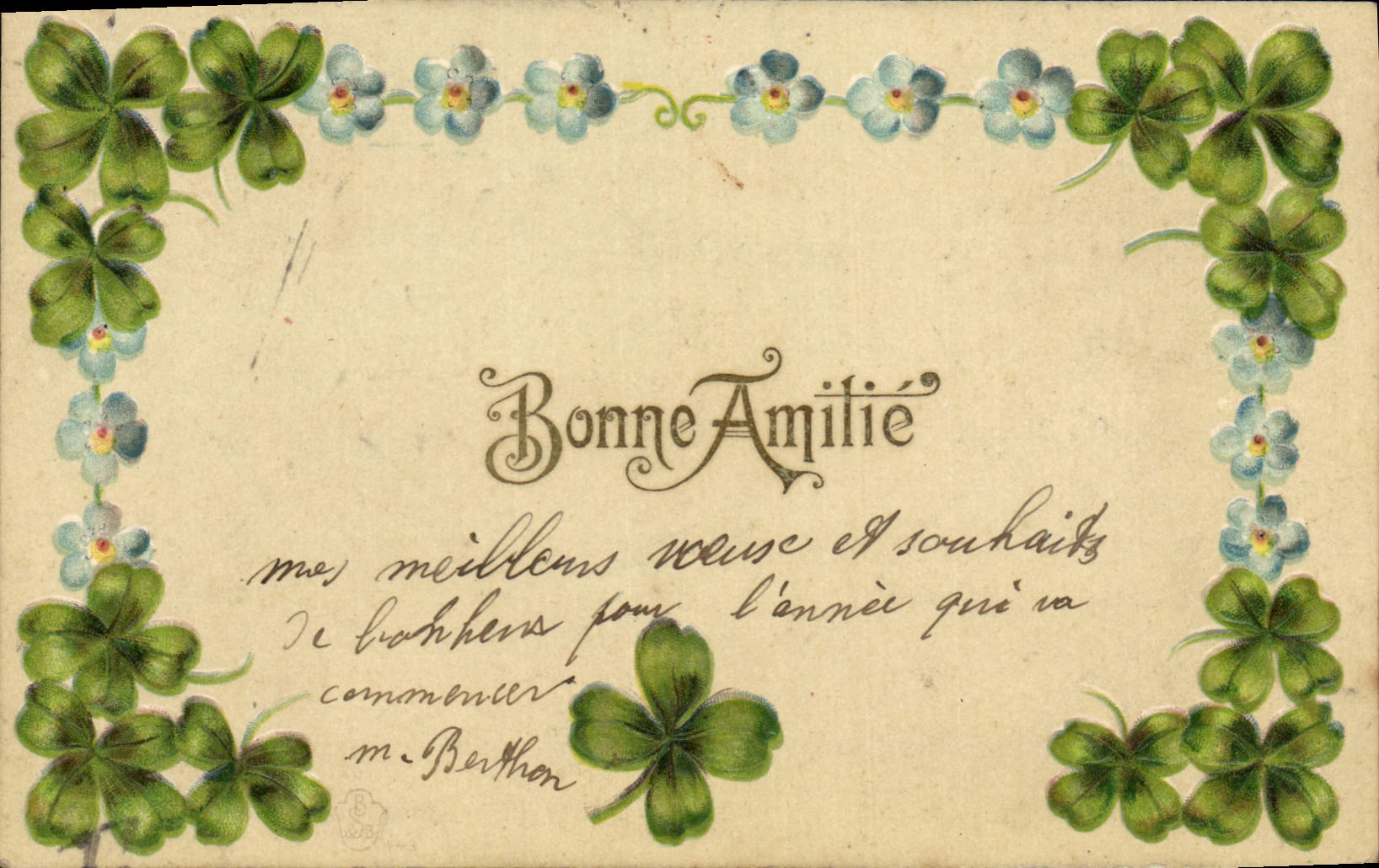 CPA Fantaisie Fleurs Trefle 