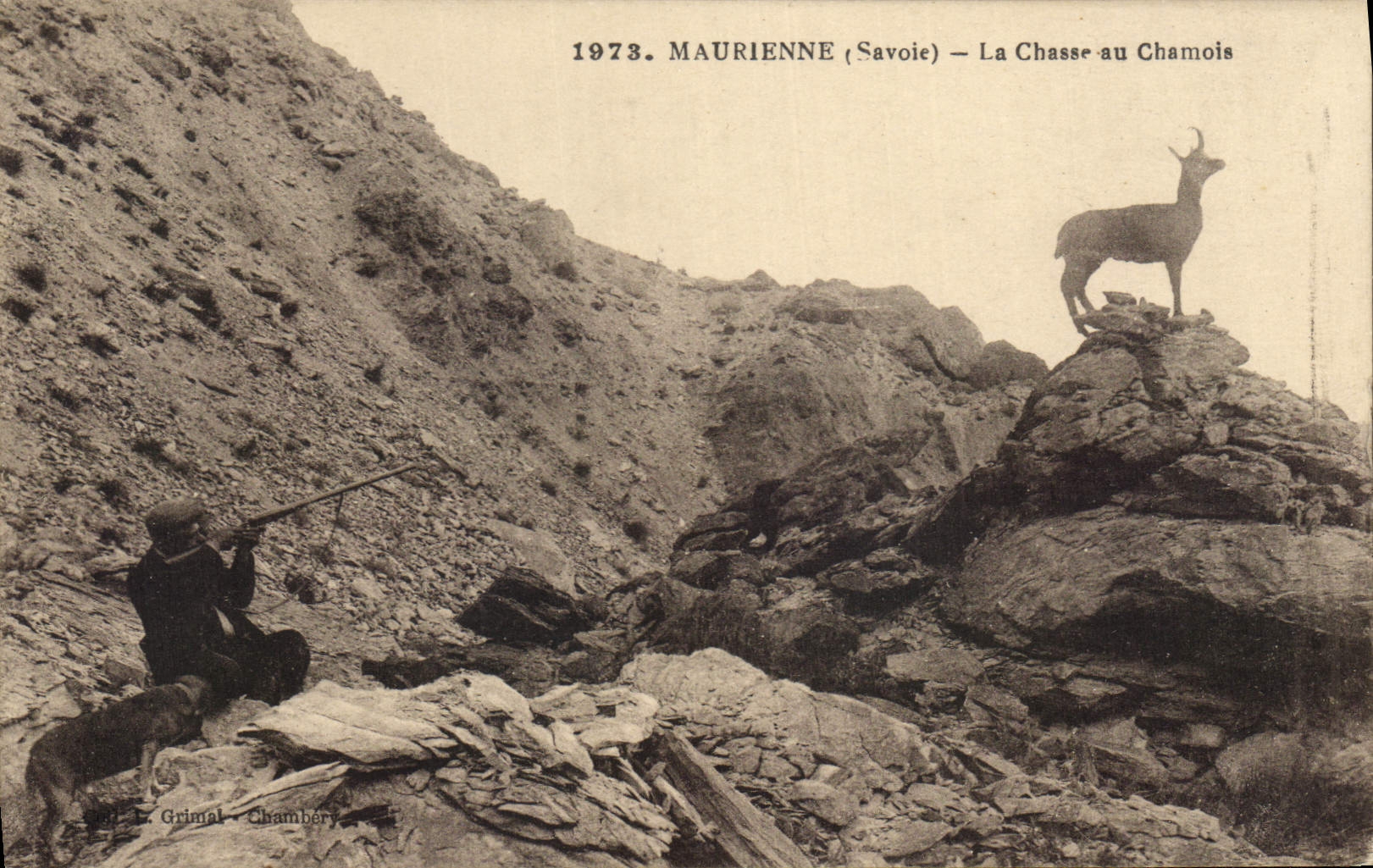 CPA Chasse Maurienne Savoie La chasse au chamois