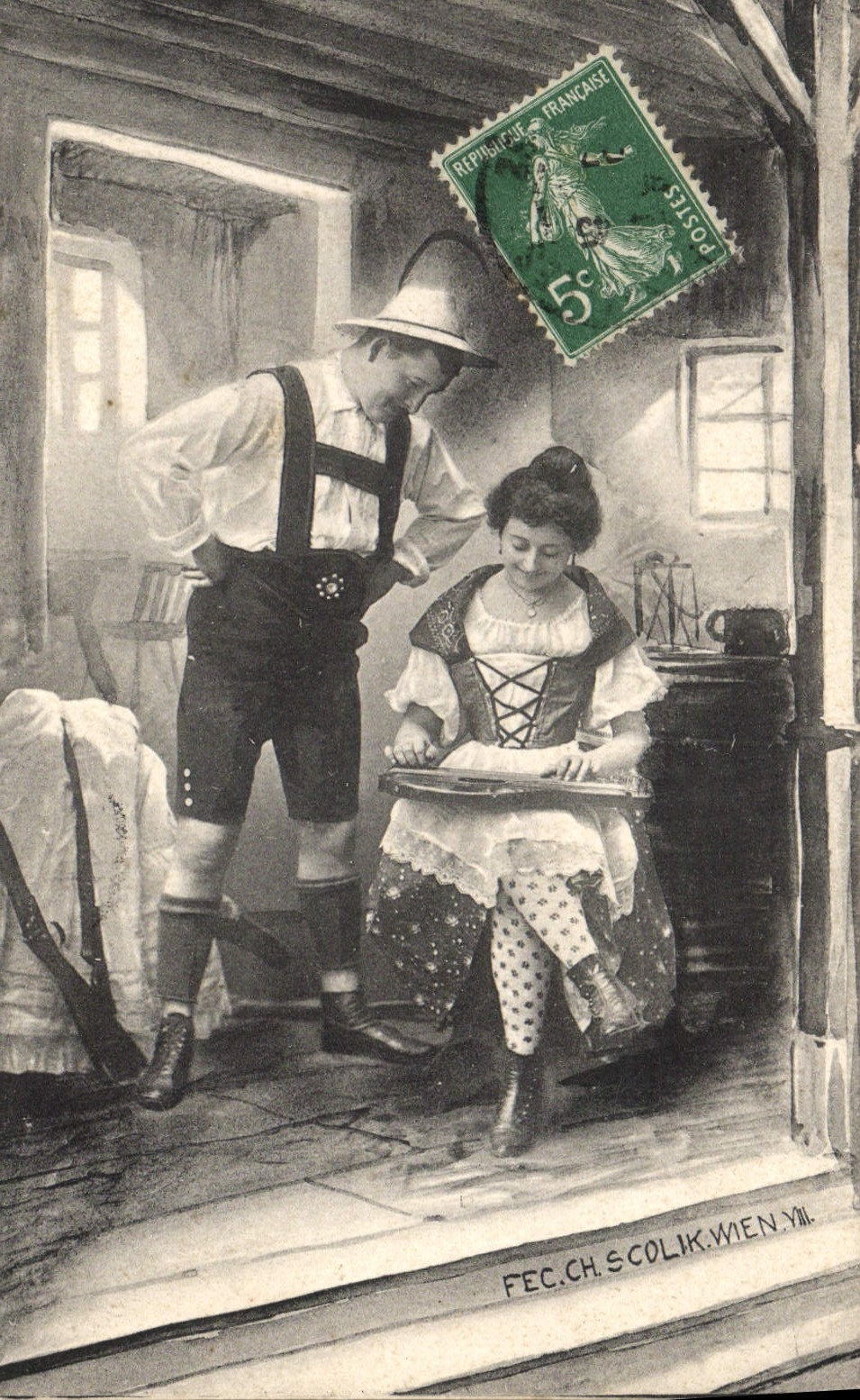 CPA Chasse Chasseur Folklore 