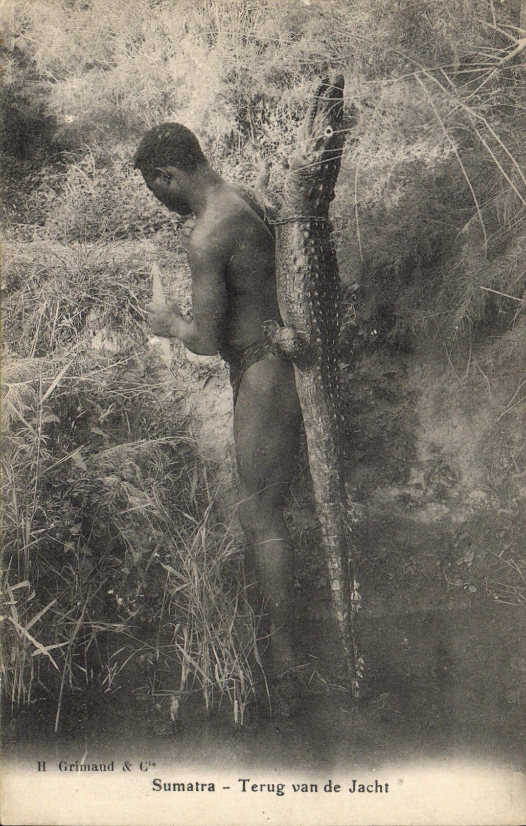 CPA Chasse Sumatra Terug van de Jacht Crocodile