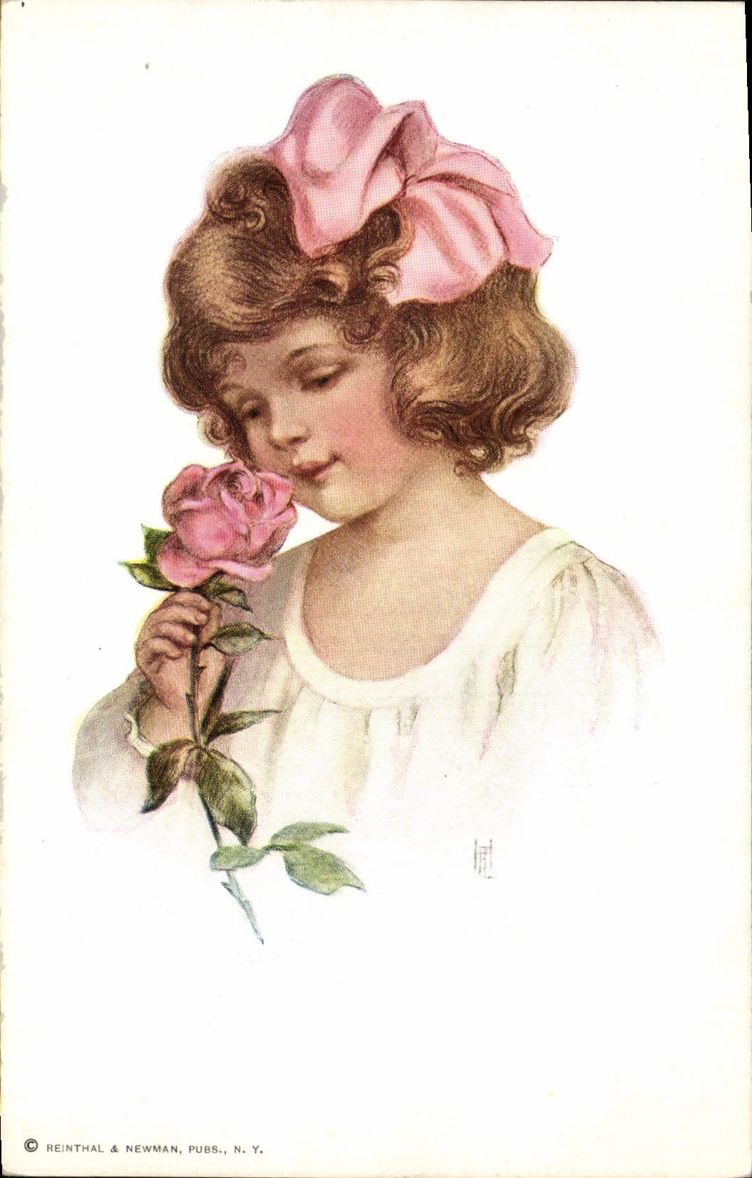 CPA Fantaisie Illustrateur Enfant Rose