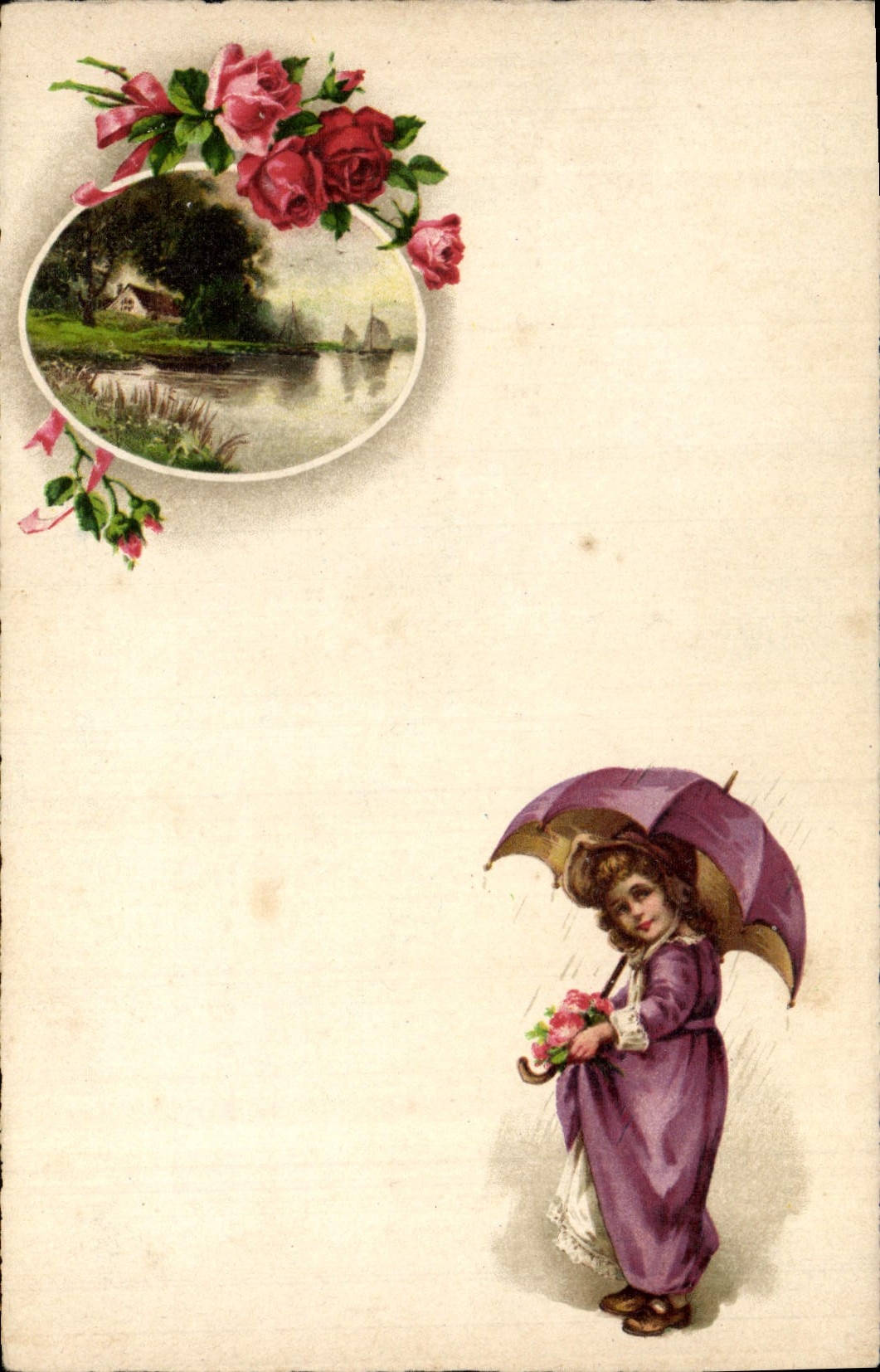 Postal Fantasia Ilustrador Niño Servicios de mensajería Hachette Rue Reaumur París