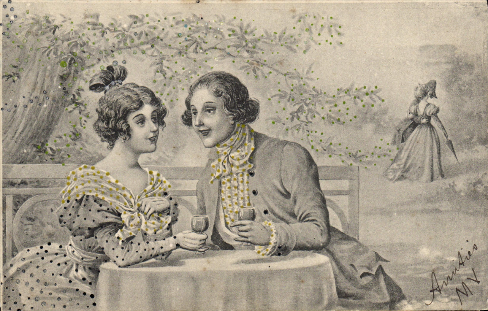 CPA Fantaisie Illustrateur Femme Couple 