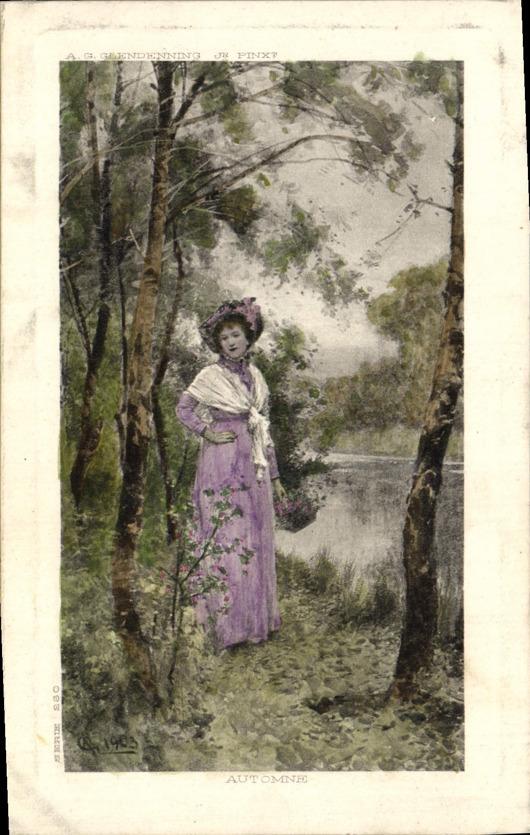 Postal Fantasia Ilustrador Mujer Otoño