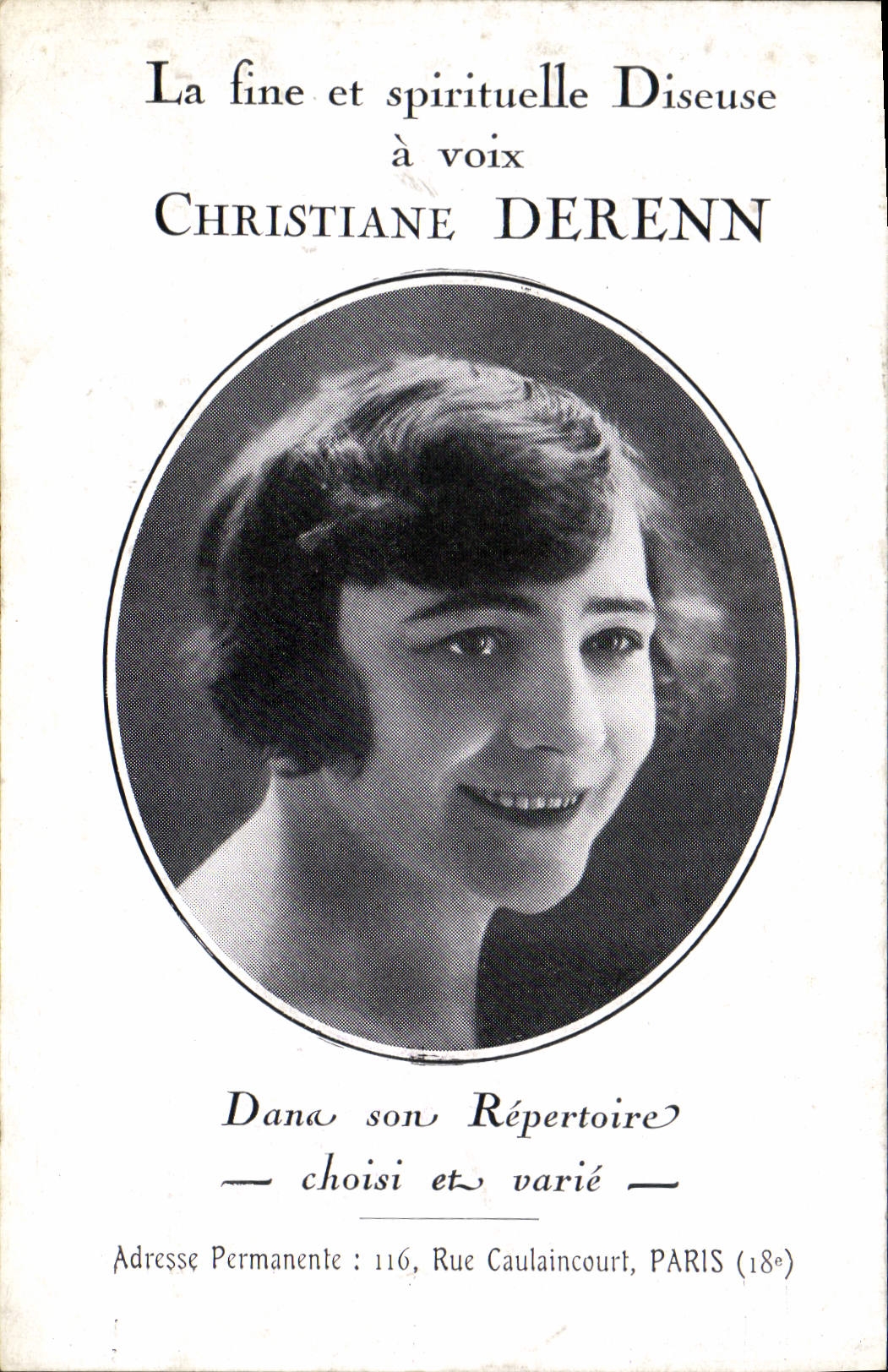 CPA Christiane Derenn Rue Caulaincourt Paris 18eme 