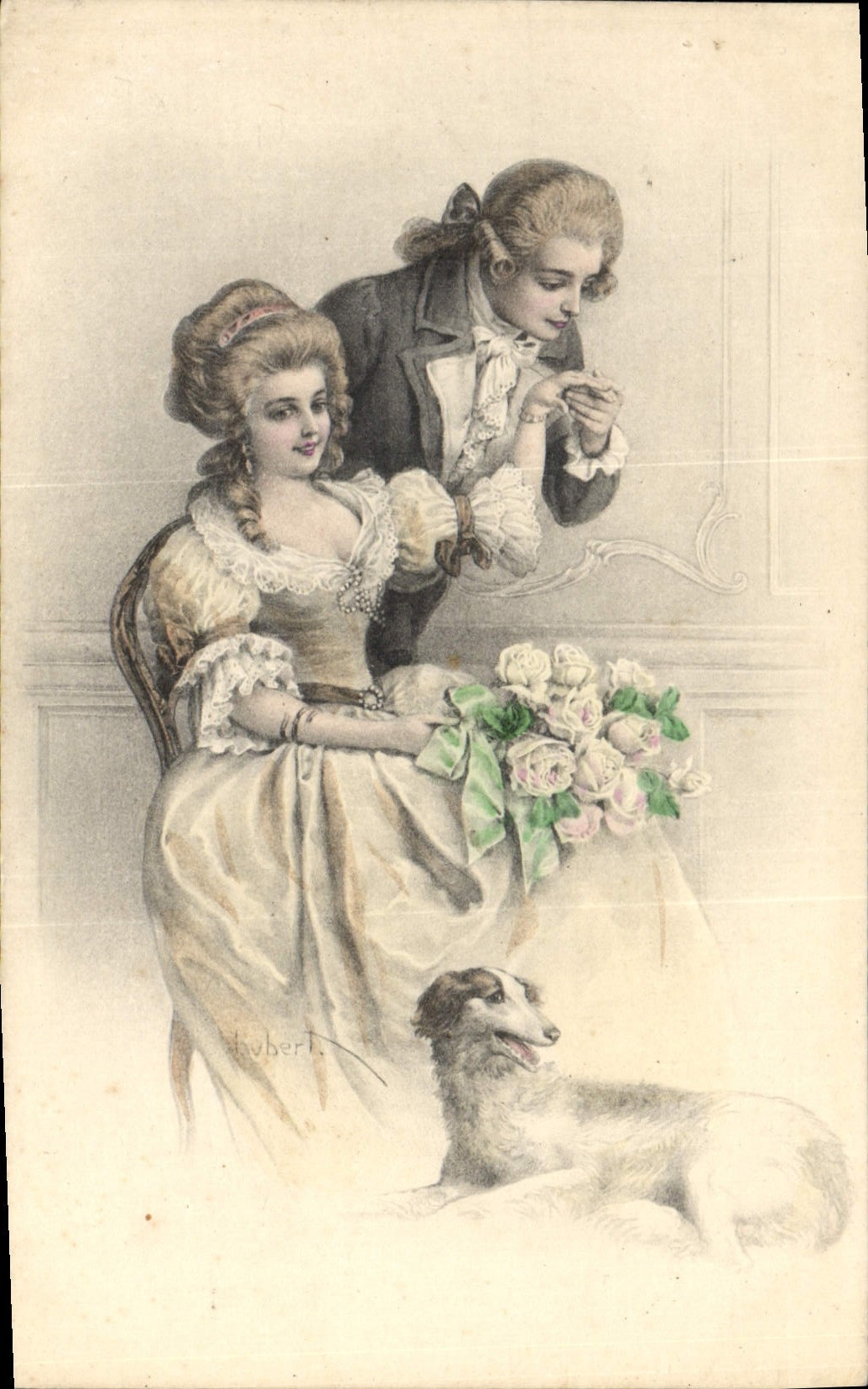 CPA Chien Chiens Femme 