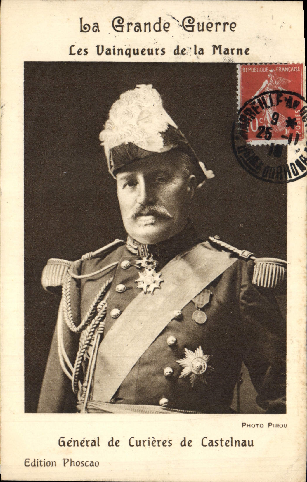 CPA Militaria Les vainqueurs de la Marne General de Curieres de Castelnau 