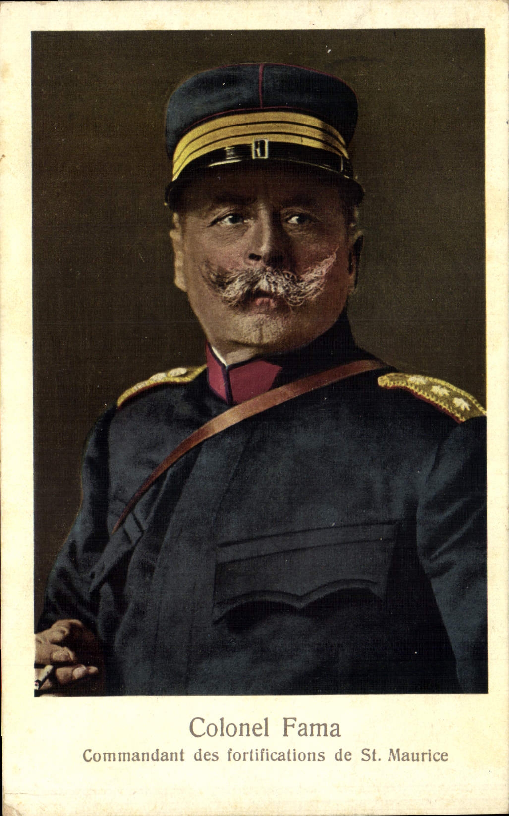 CPA Militaria Colonel Fama Commandant des fortifications de St Maurice 