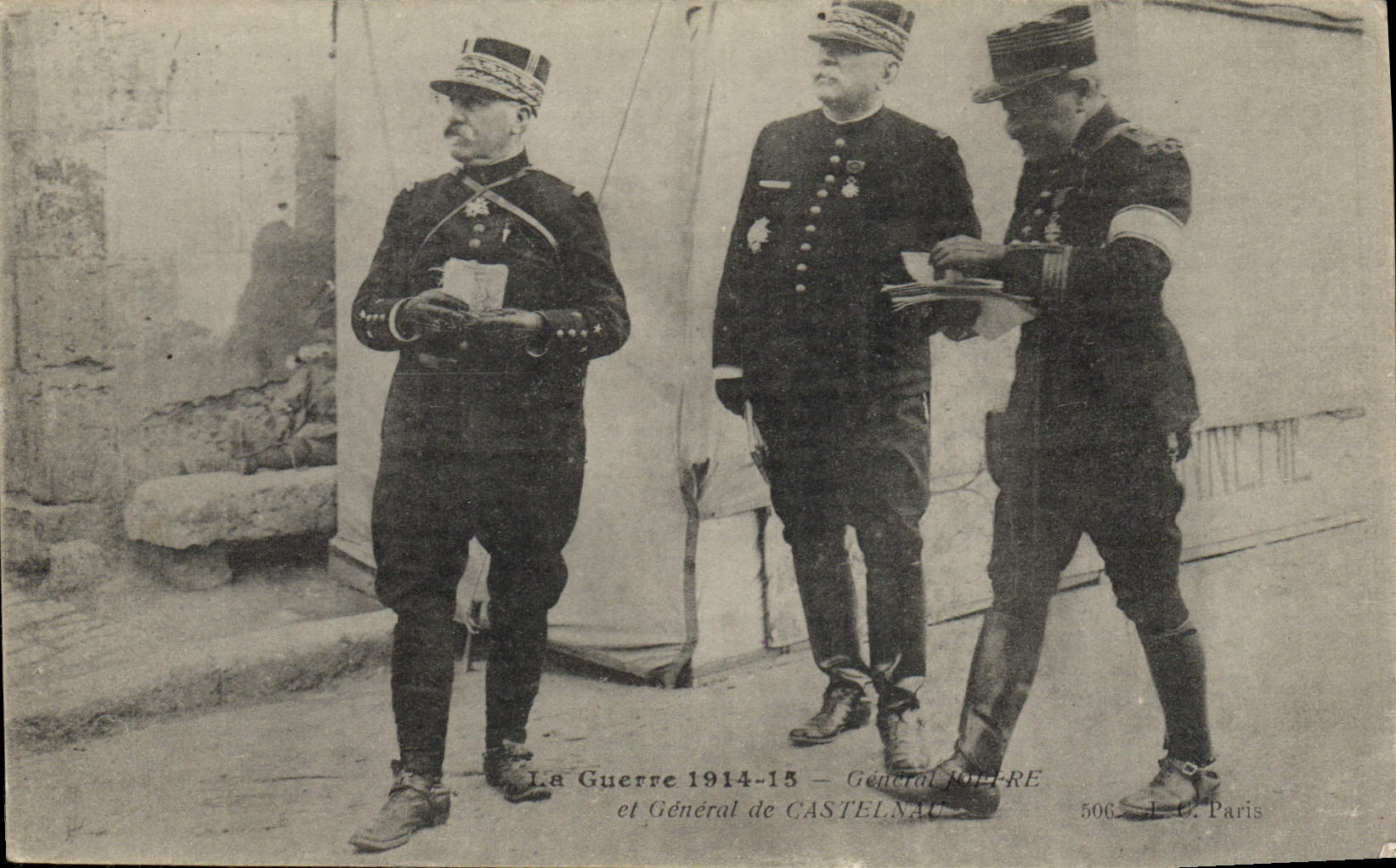 Vintage Postcard General Militaria Joffre and General of Castelnau