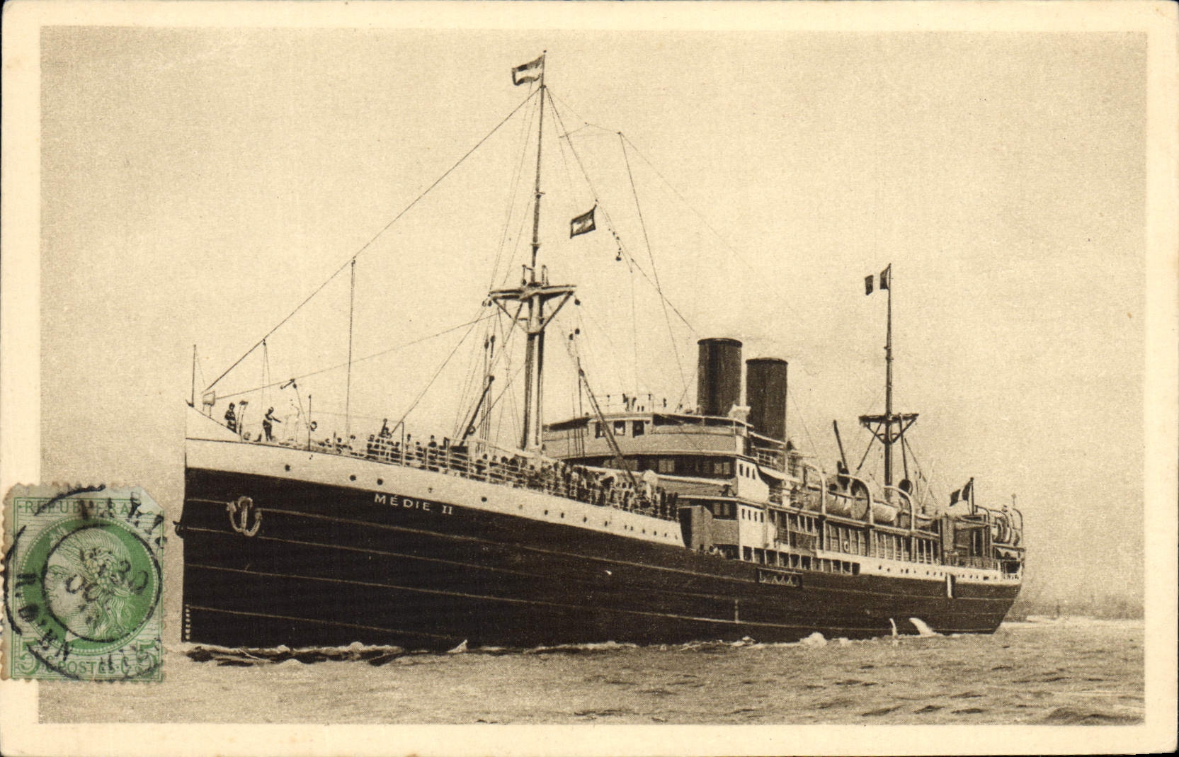 CPA Bateau Compagnie de Navigation Paquet Le paquebot SS Medie II 