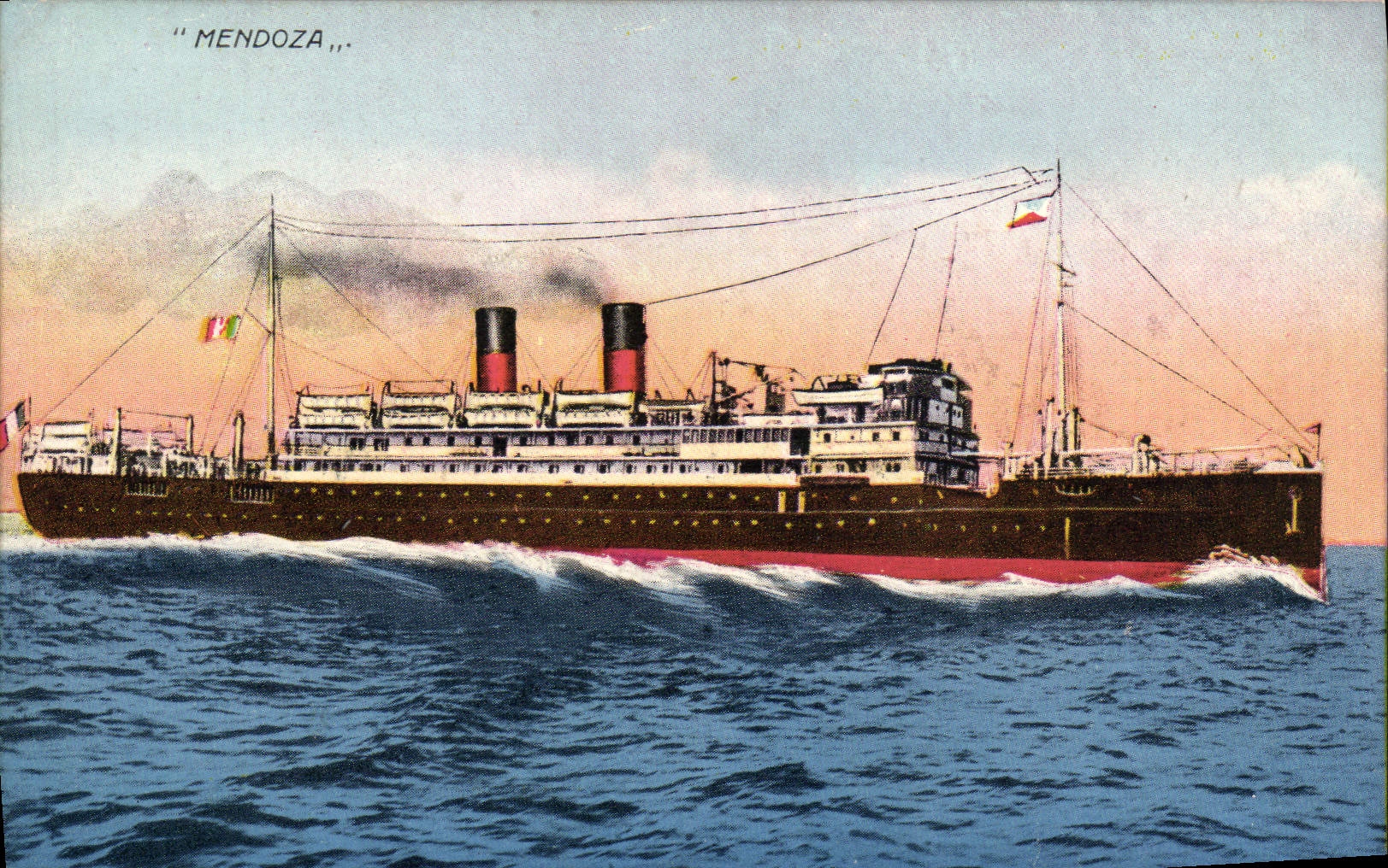 Vintage Postcard Boat Mendoza