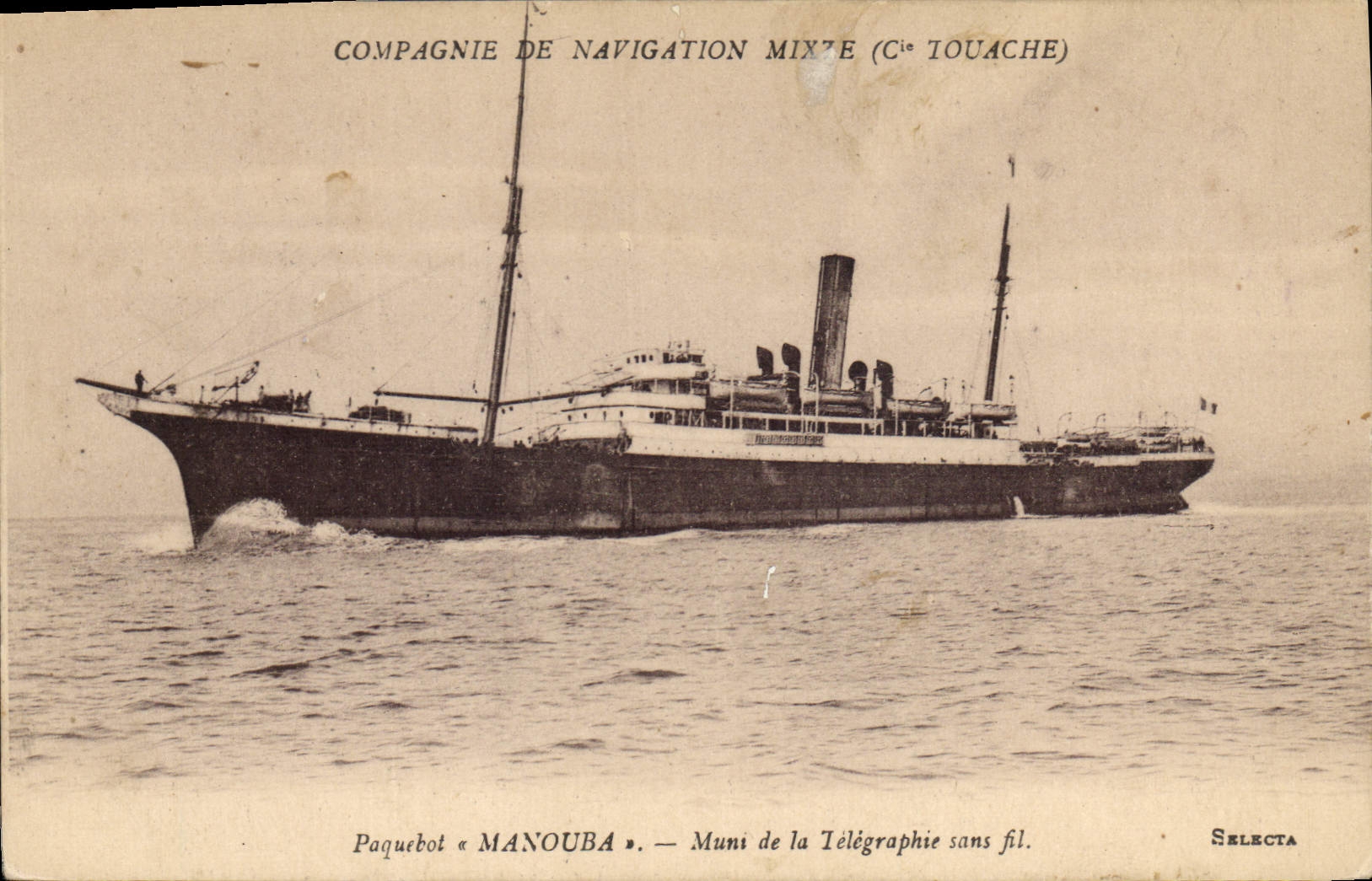 CPA Bateau Compagnie de Navigation Mixte Cie Touache Paquebot Manouba 