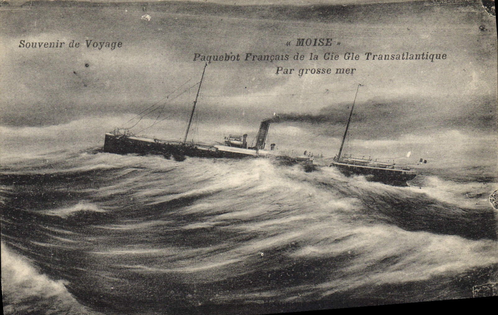 Vintage Postcards Bateau Brace French Steamer of the Co Gle Transatlantique