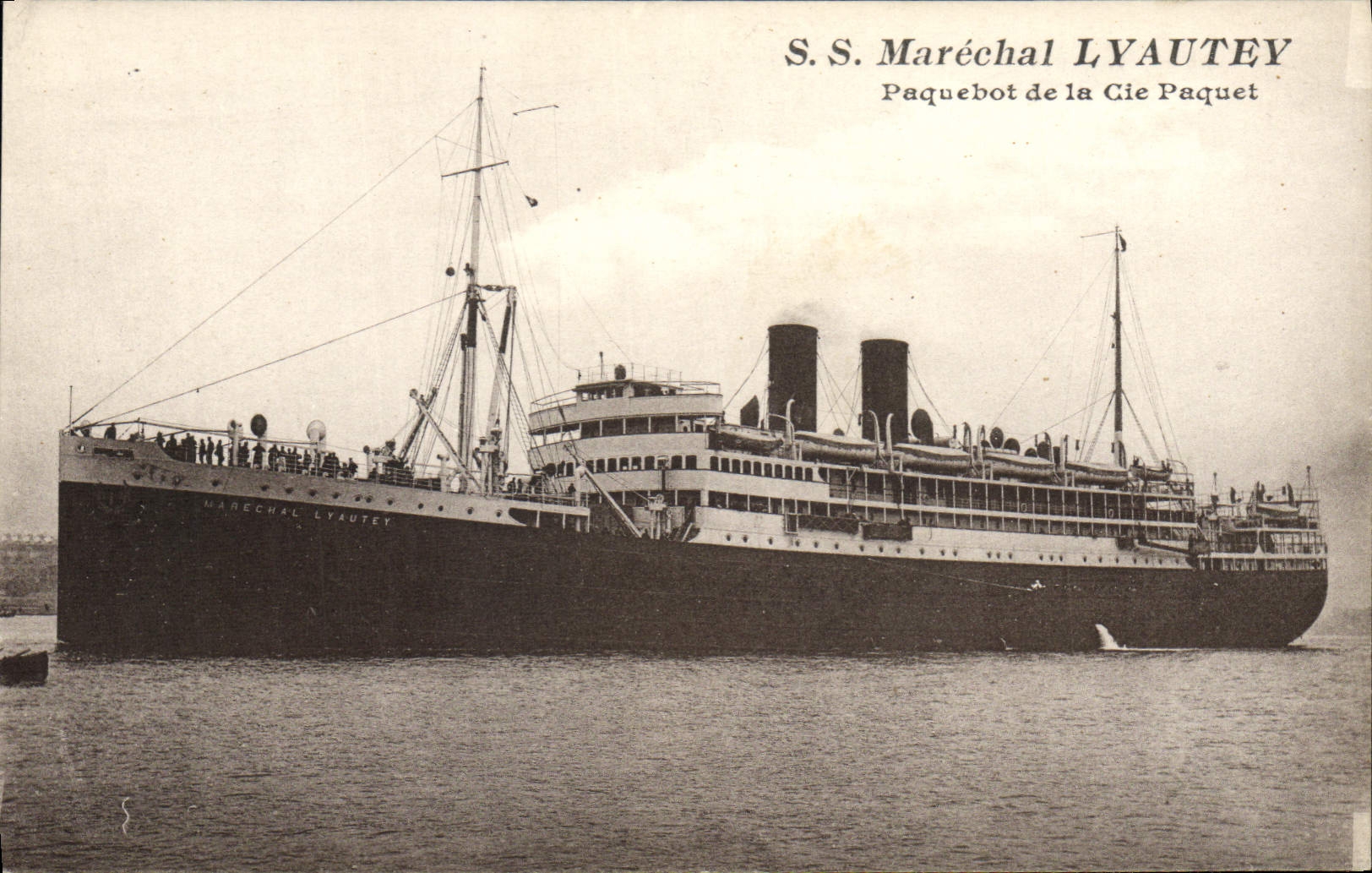 Vintage Postcard Boat SS Marechal Lyautey Steamer of the Co Package