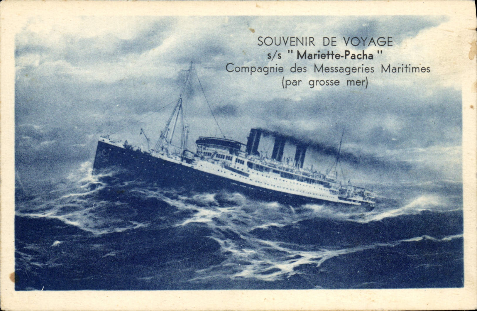 Vintage Postcard Boat SS Mariette Pasha Compagnie of the Shipping company