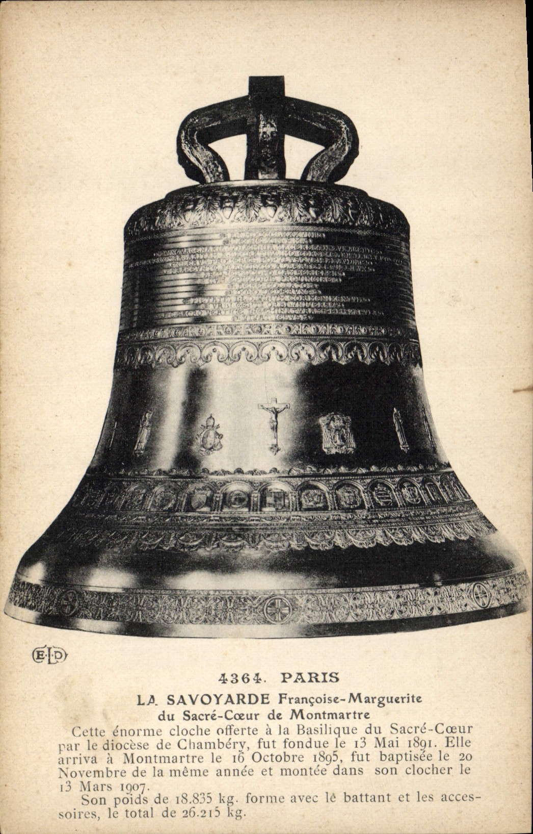 CPA Cloche La savoyarde de Montmartre Francoise Marguerite du Sacre Coeur de Montmartre 