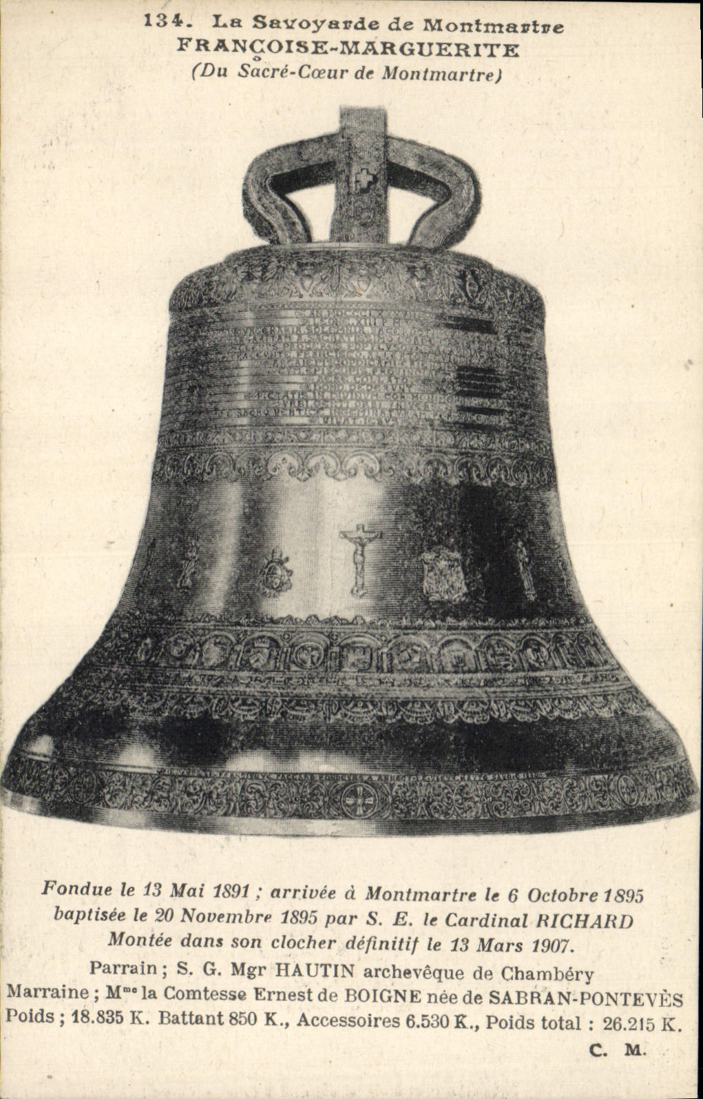 CPA Cloche La savoyarde de Montmartre Francoise Marguerite du Sacre Coeur de Montmartre 