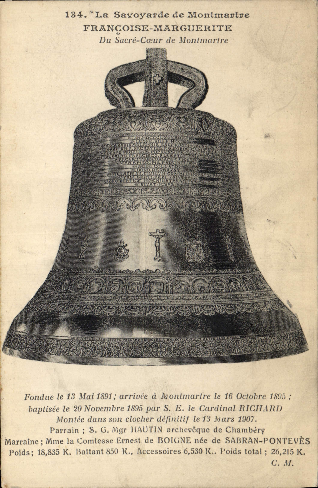 CPA Cloche La savoyarde de Montmartre Francoise Marguerite du Sacre Coeur de Montmartre 